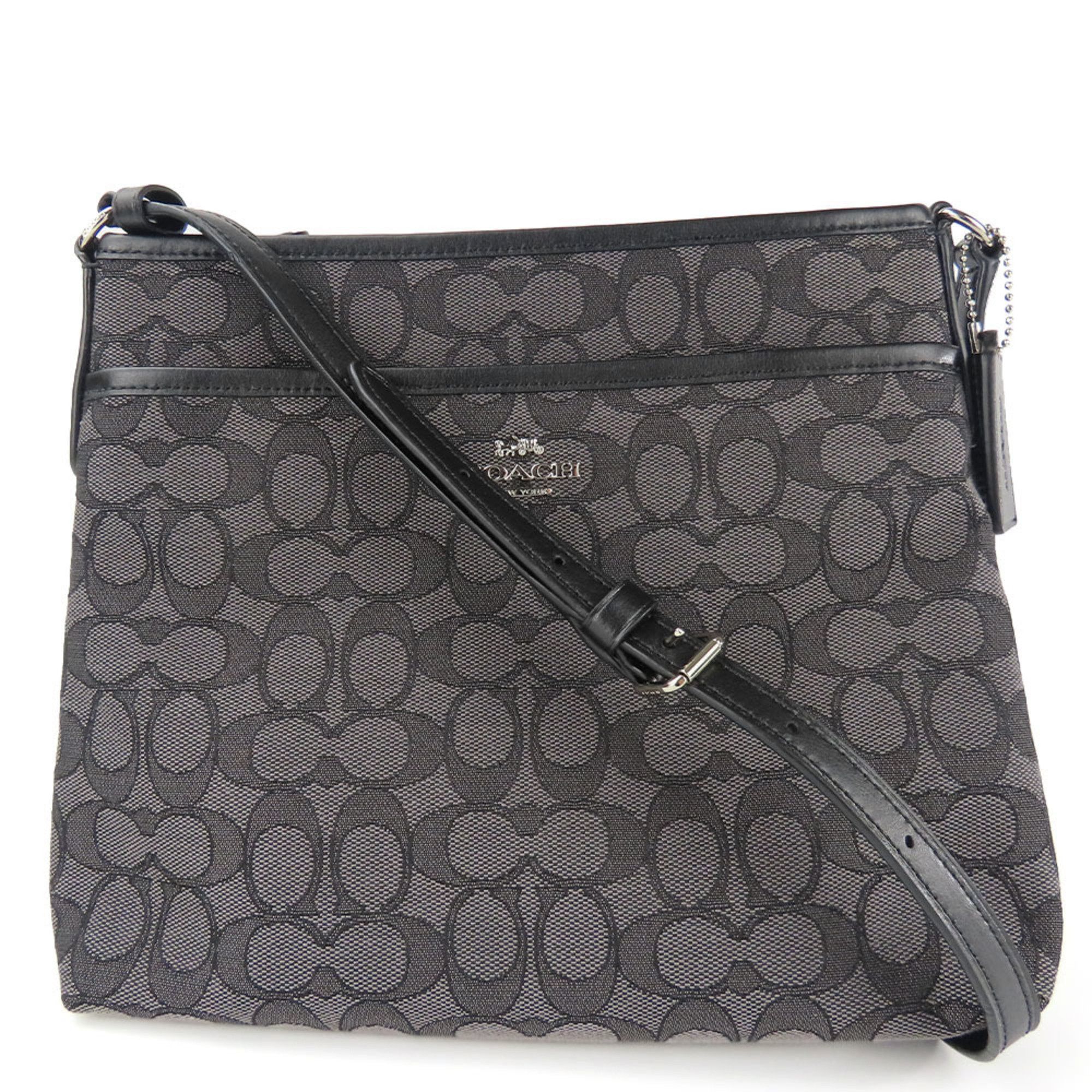 Coach Coach Shoulder Bag F29960 Signature Canvas Leather Grey Black Women s COACH Grailed