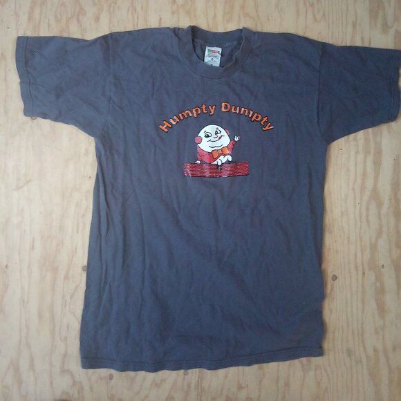 Fruit Of The Loom × Vintage Vintage Y2K Humpty Dumpty On Wall T-Shirt Size US L / EU 52-54 / 3 - 2 Thumbnail