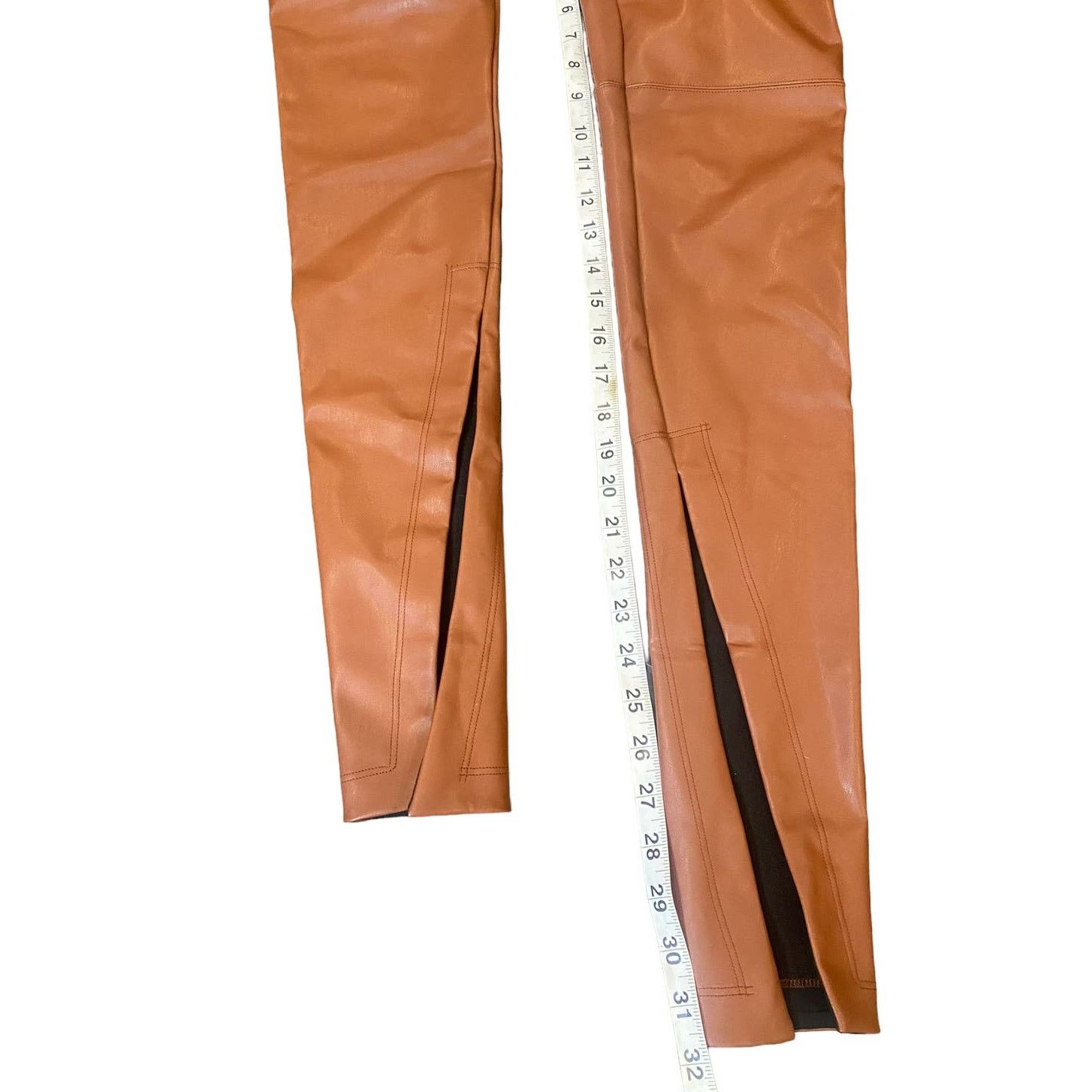 Designer ALIX NYC Carlisle Faux Leather Pant in Cinnamon Brown XS Size 25" / US 0 / IT 36 - 7 Thumbnail