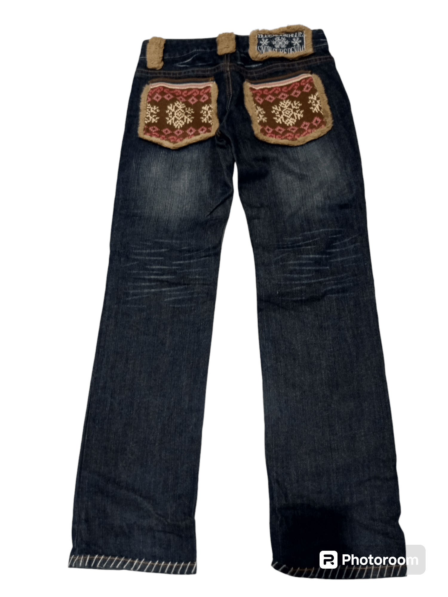 Hysteric Glamour Vintage Blue Moon blue fur pocket snow surf denim jeans Size US 31 - 2 Thumbnail