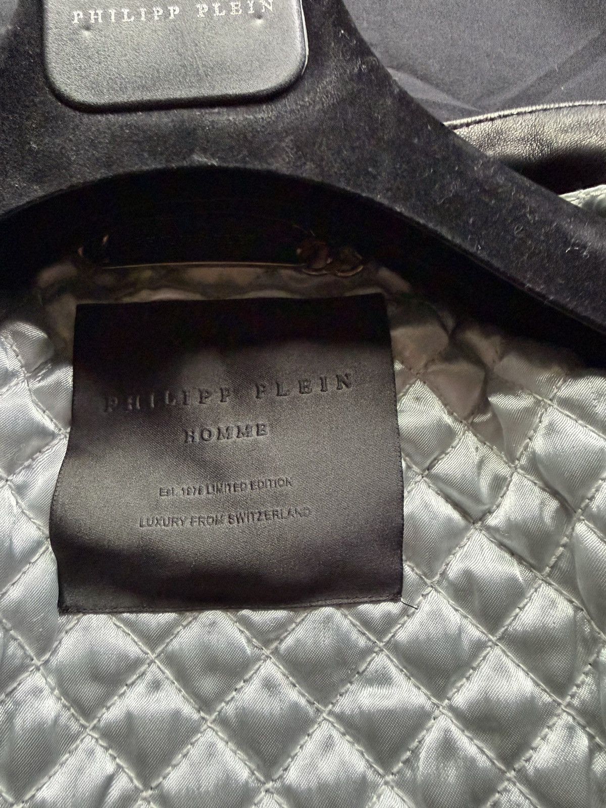 Philipp Plein Philipp Plein Lambskin Leather Biker Jacket Black / XL Size US XL / EU 56 / 4 - 13 Thumbnail