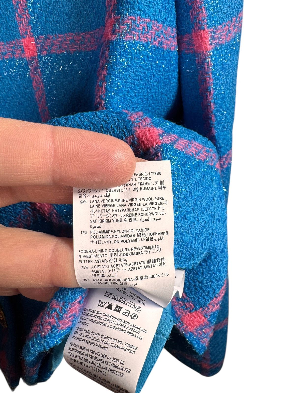 Versace Versace Wool Lurex Windowpane Jacket Blue Size XL / US 12-14 / IT 48-50 - 11 Thumbnail