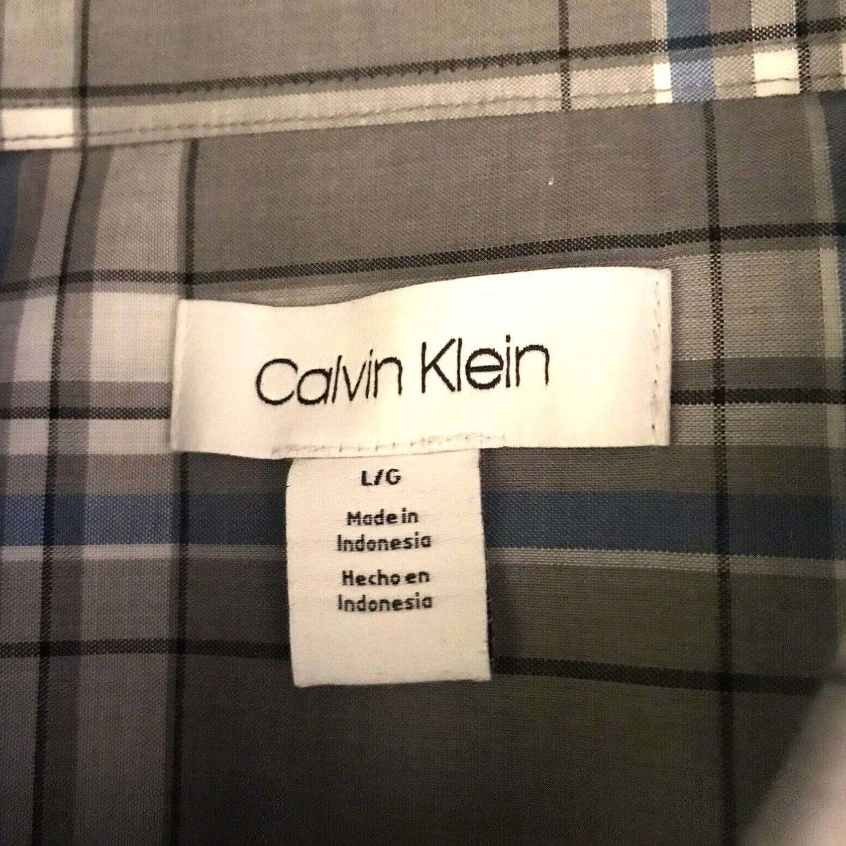 Calvin Klein Calvin Klein Shirt Mens Large Urban Grey Plaid Lightweight Cotton Blend Button-Up Classic Casual NEW Size US L / EU 52-54 / 3 - 2 Thumbnail