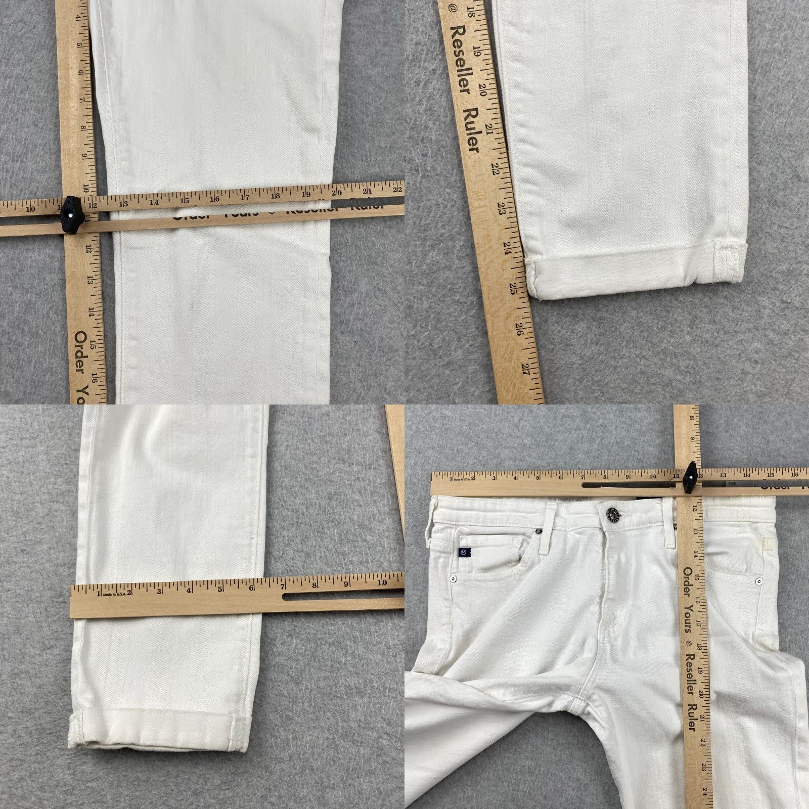 Vintage AG Adriano Goldschmied Jeans The Prima Roll Up Womens 28 Cigarette Leg White Crop Jeans Size 28" / US 6 / IT 42 - 8 Thumbnail