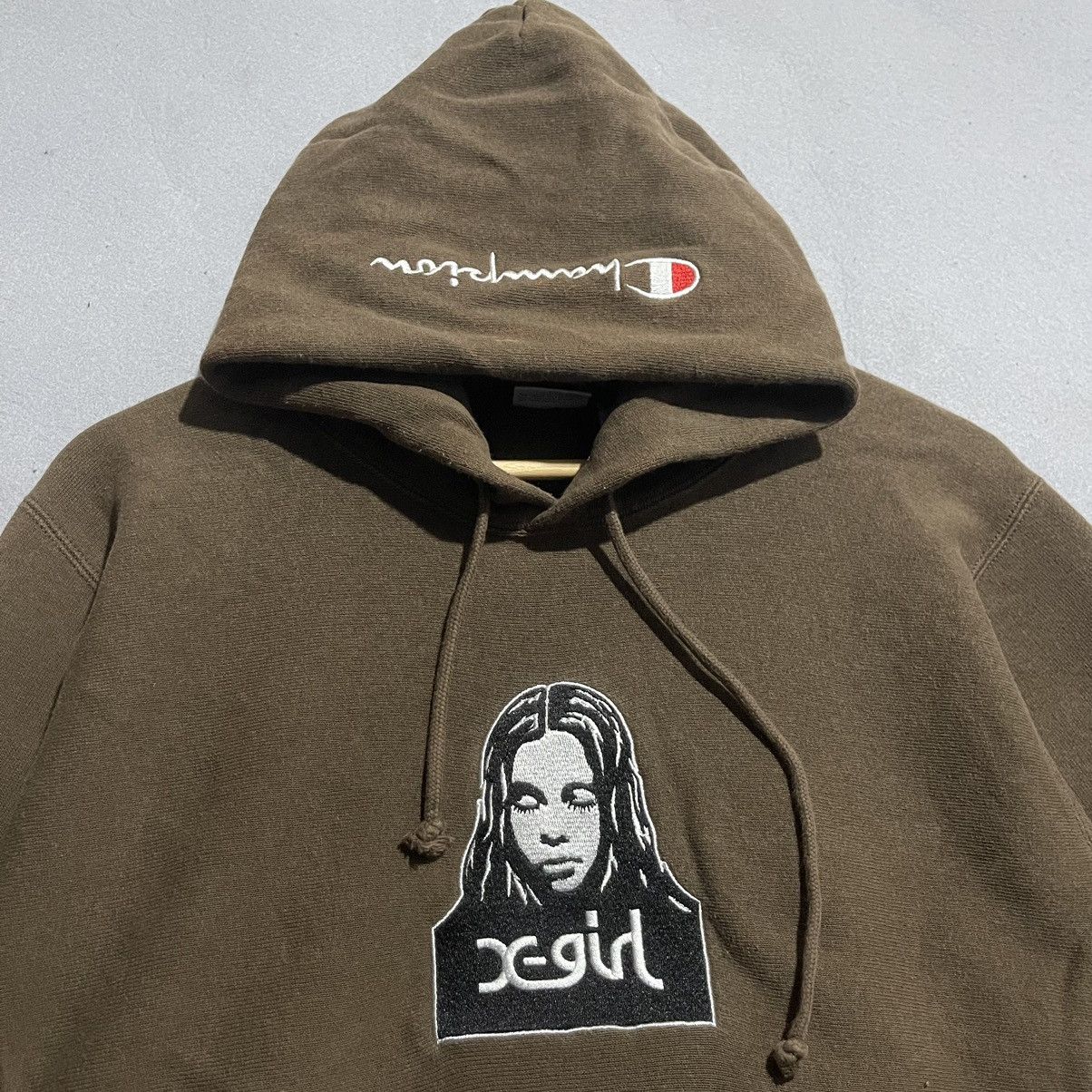 X-Girl Vintage Y2K Champion x X-Girl Hoodie Brown Size M / US 6-8 / IT 42-44 - 2 Thumbnail