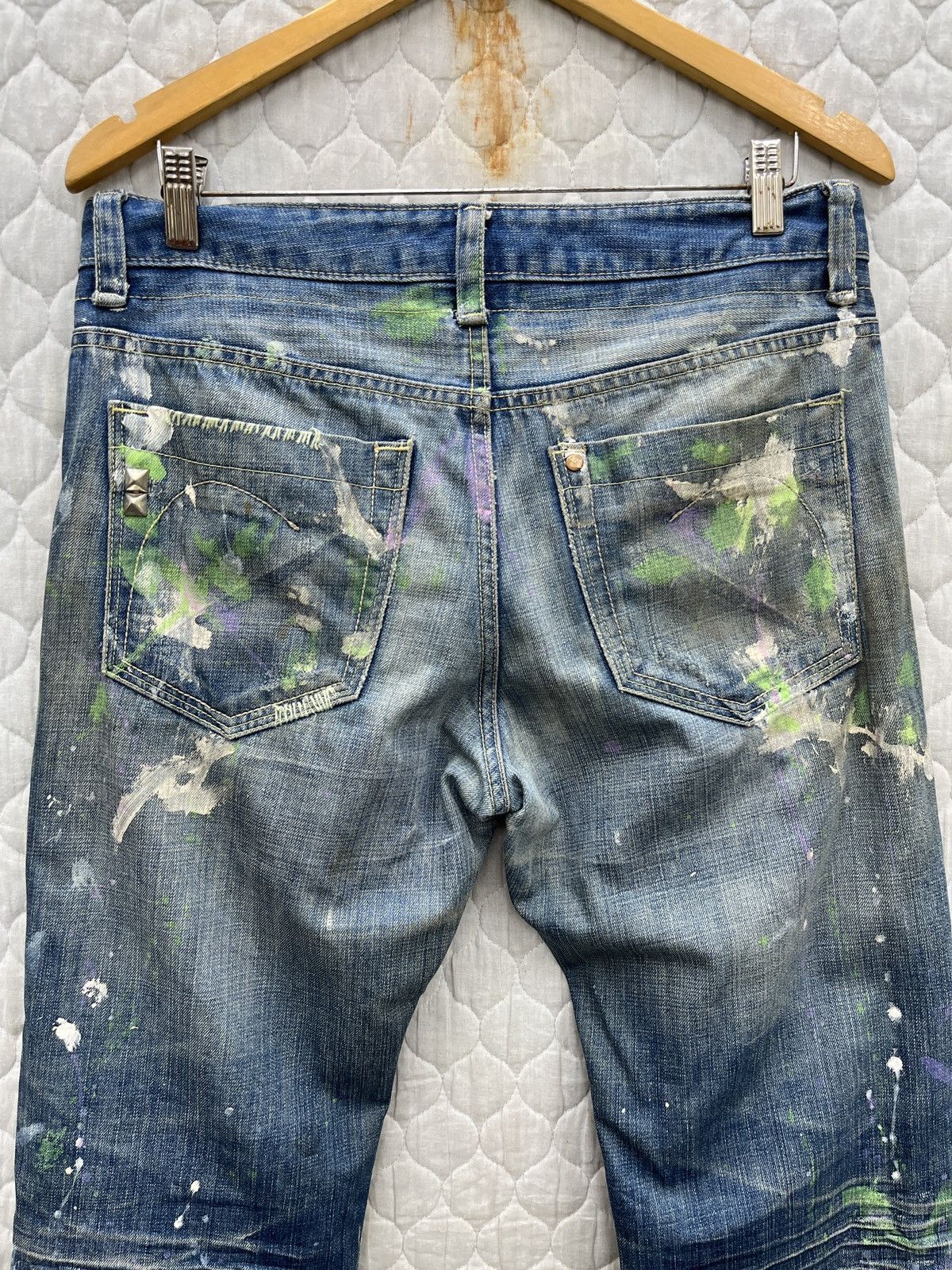 Japanese Brand 🔥🔥🔥ARCHIVE LUXY SPLATTER PAINT DENIM Size US 33 - 11 Thumbnail