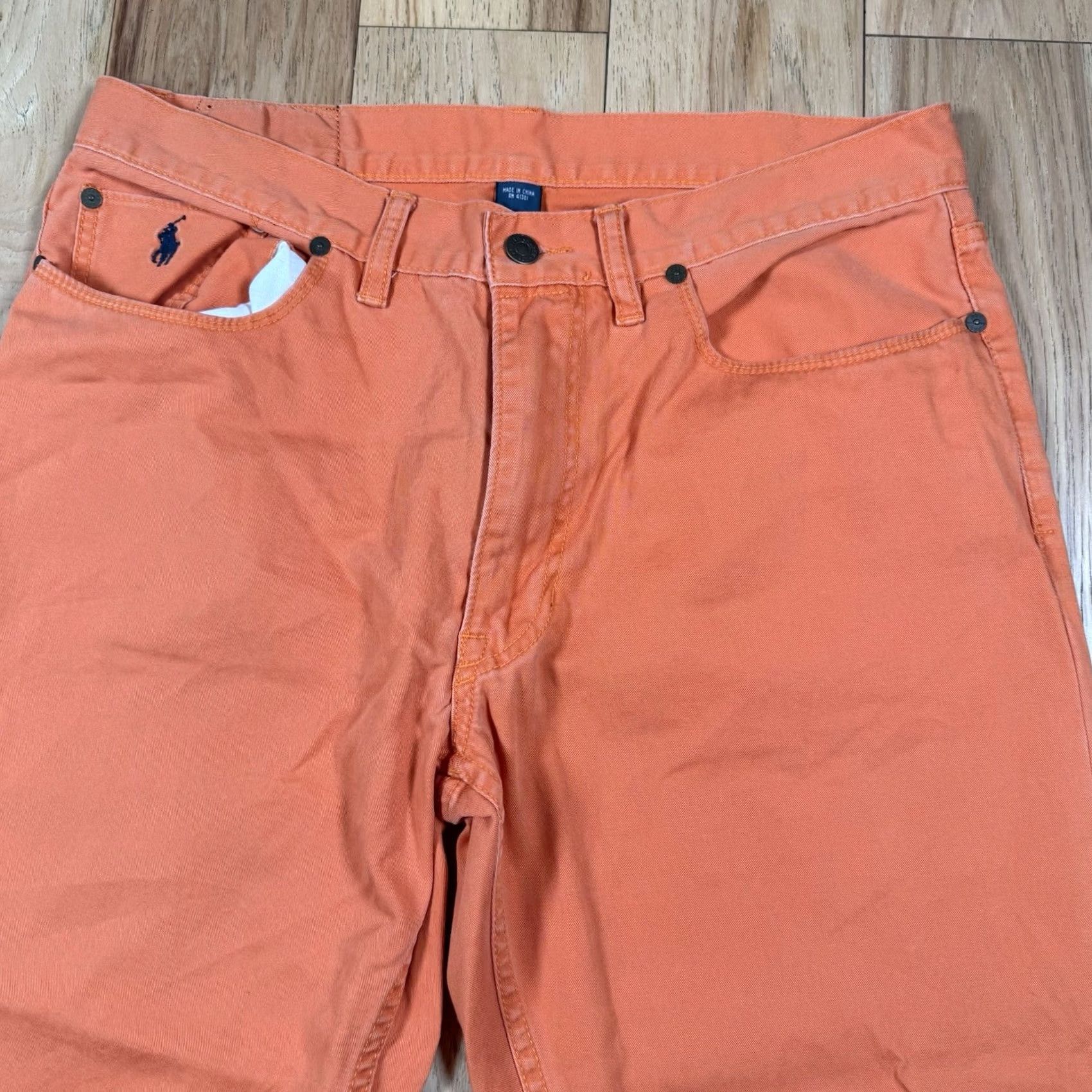 Polo Ralph Lauren VINTAGE Polo Ralph Lauren Jeans Men 32x30 Orange Straight Fit Slim Light Blue 90s Mens Size US XS / EU 42 / 0 - 4 Thumbnail