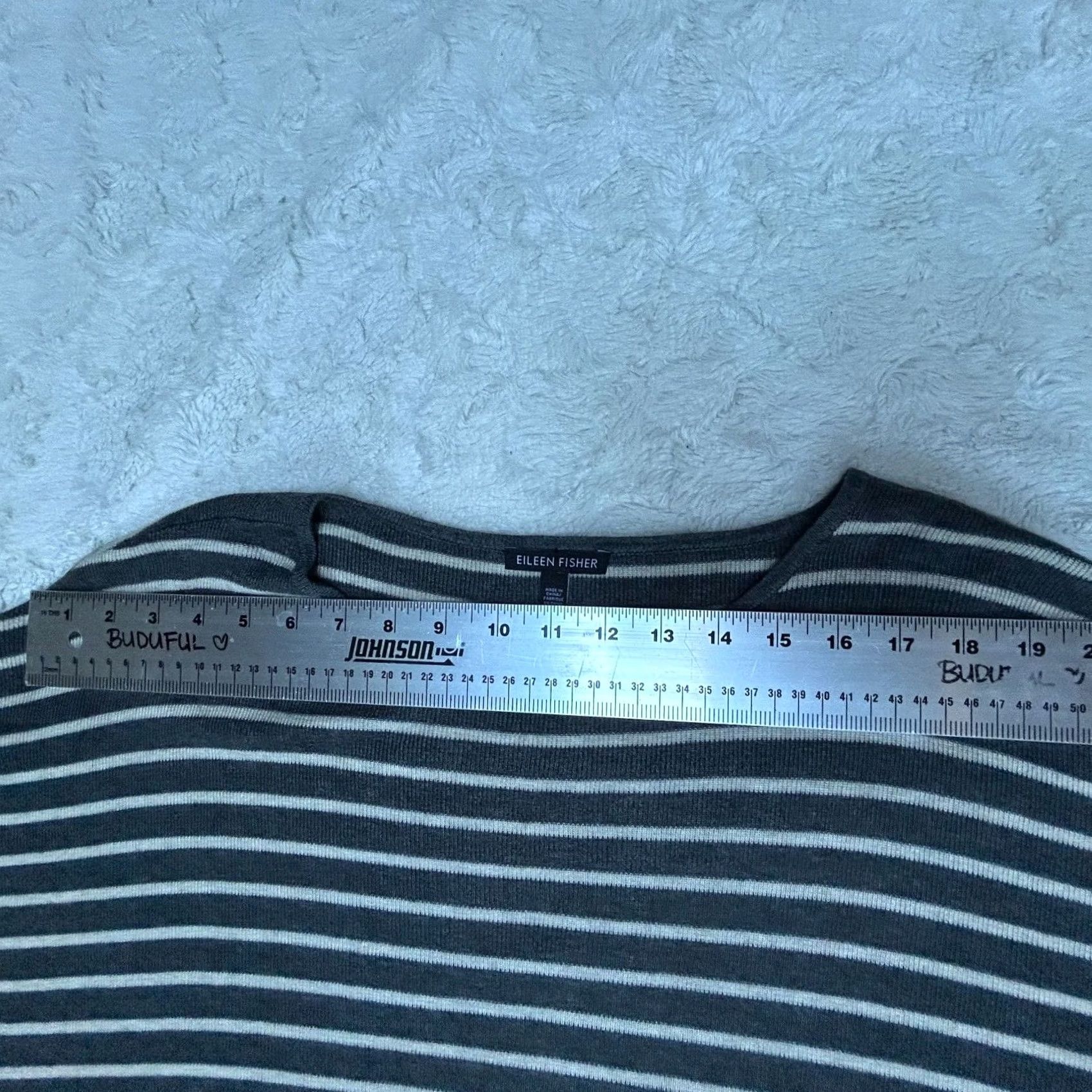 Eileen Fisher Eileen Fisher Women’s Pullover Sweater Merino Wool Blend Striped Gray XL Size XL / US 12-14 / IT 48-50 - 4 Thumbnail