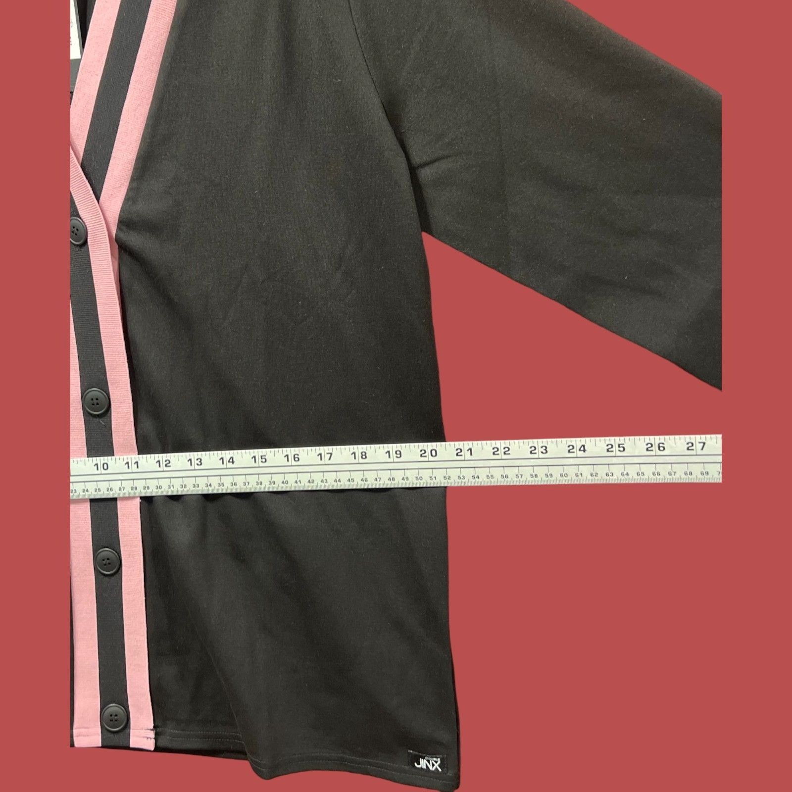 Other Double Jinx - Women's Striped-Edge Cardigan Sweater - Black/ Size XL / US 12-14 / IT 48-50 - 4 Thumbnail