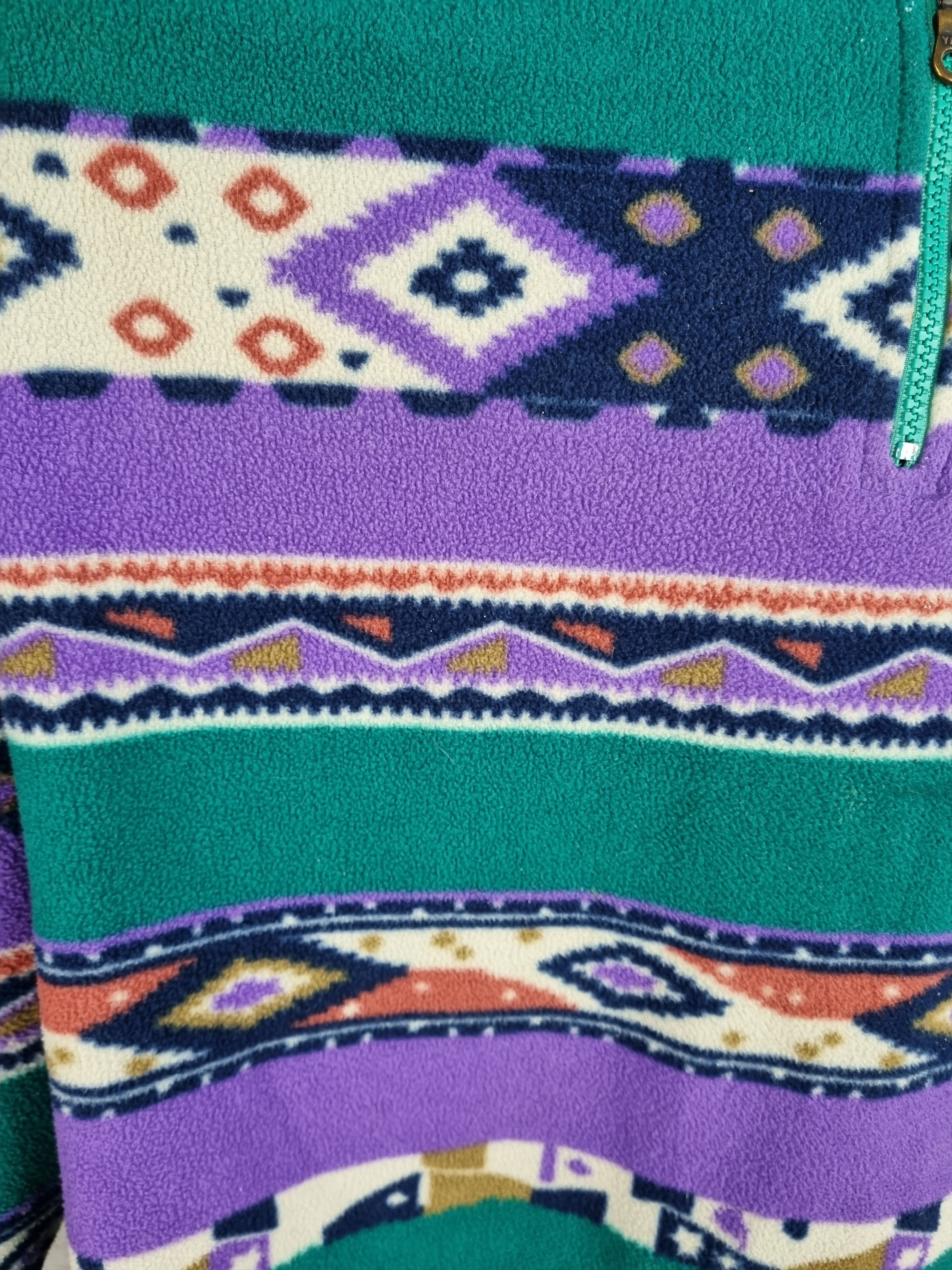 Sergio Tacchini × Vintage Vintage Sergio Tacchini Aztec Navajo Fleece Pullover Size US XL / EU 56 / 4 - 19 Thumbnail
