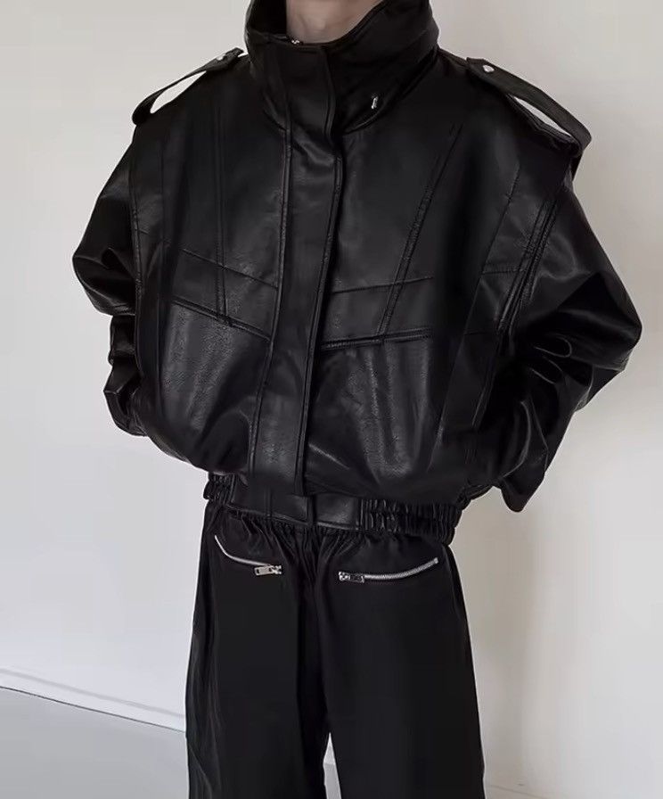 Japanese Brand 🏍️ Premium Black PU Leather Biker Jacket – Moto Core 2026 Size US L / EU 52-54 / 3 - 2 Thumbnail