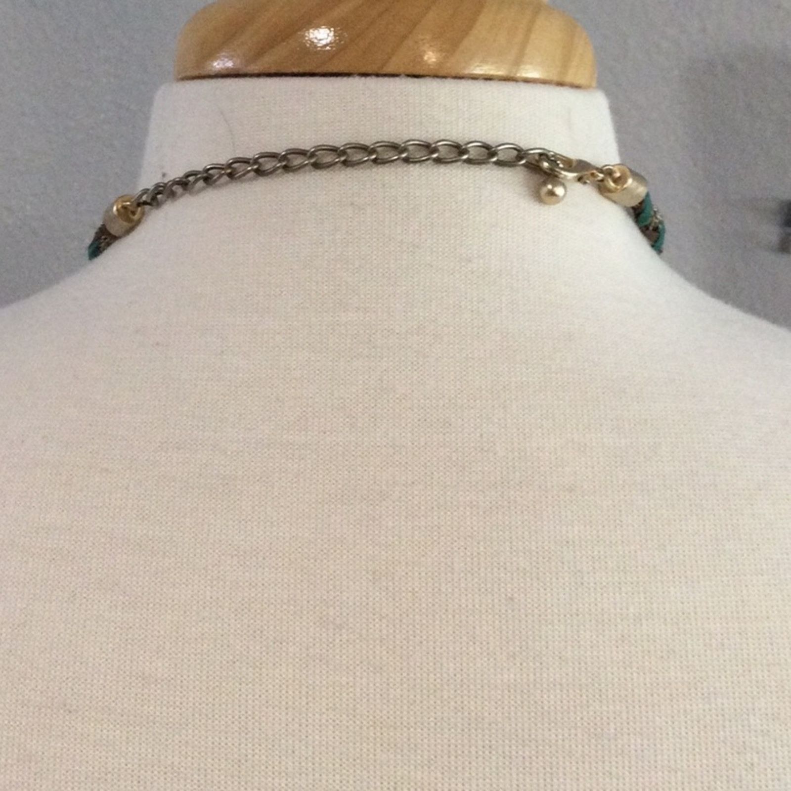 Other Elegant Blue, Gold, Brown Braided Leather Necklace Size ONE SIZE - 15 Thumbnail