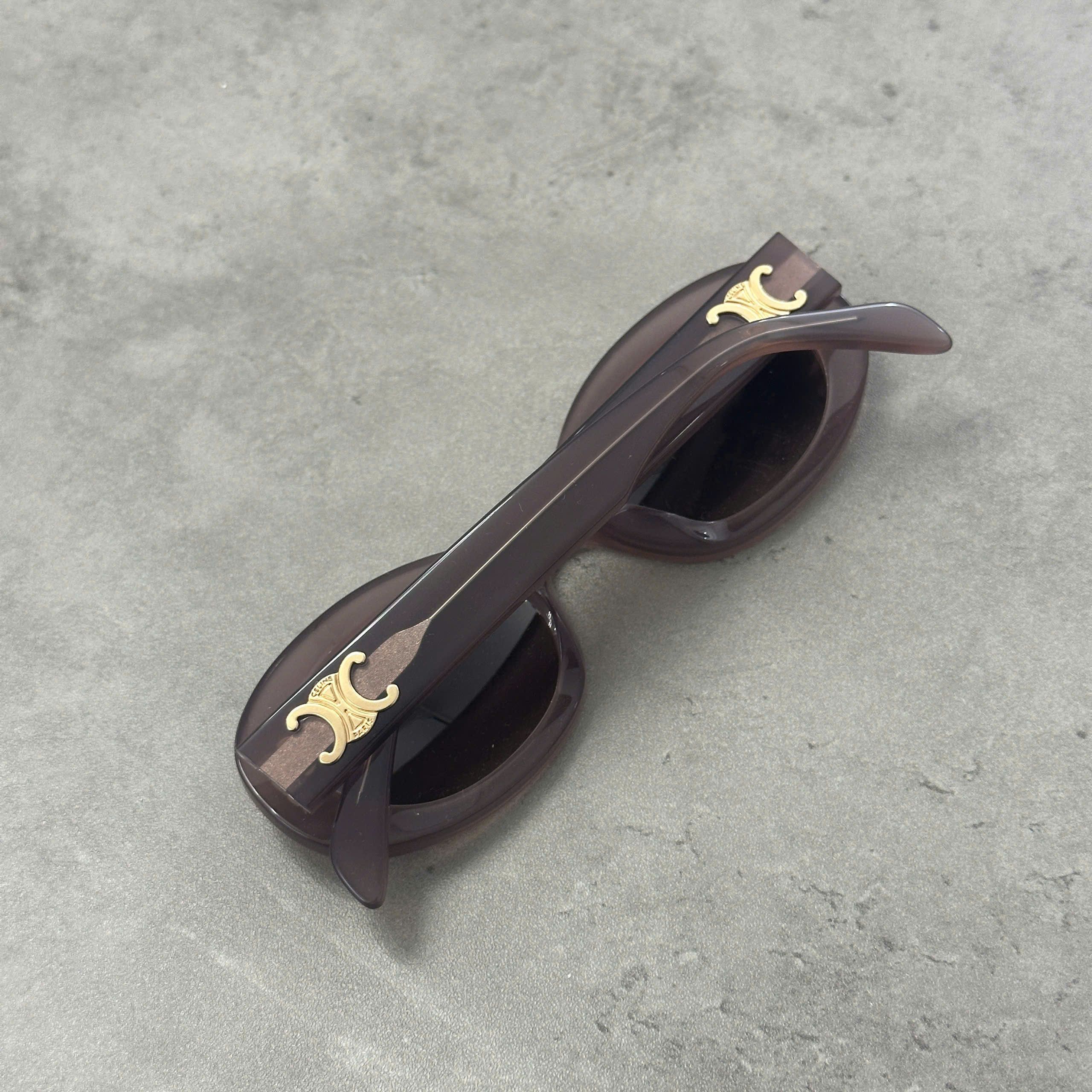 Celine CELINE Triomphe 01 Sunglasses In Acetate BROWN CRYSTAL Size ONE SIZE - 2 Thumbnail