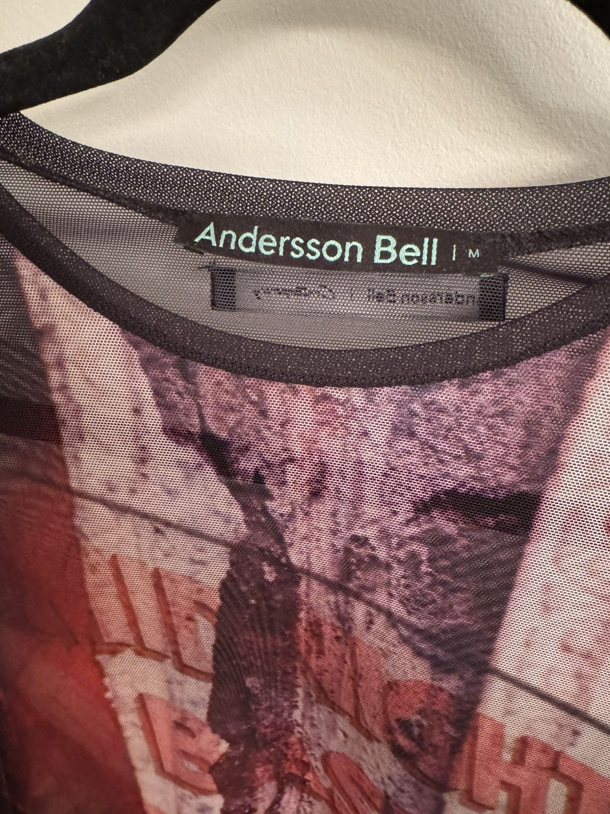 Andersson Bell ANDERSSON BELL Black Mesh Film Archive Long Sleeve T-Shirt Size M / US 6-8 / IT 42-44 - 2 Thumbnail