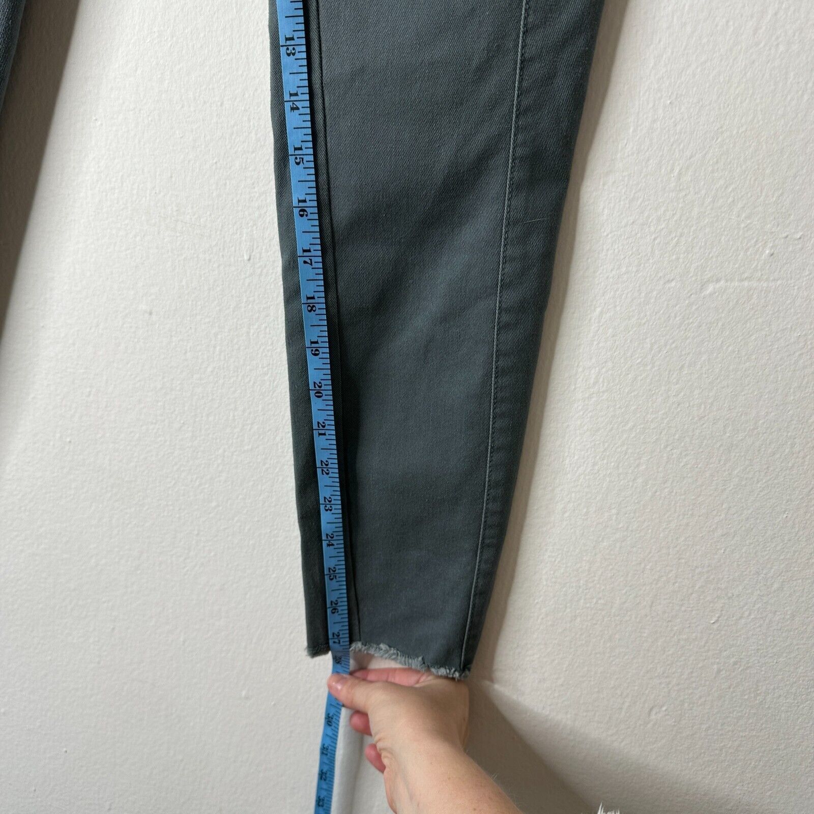 Loft Loft Slate Gray Button Fly Frayed Hem Jean Front Stitch 00 Size 24" / US 00 / IT 34 - 10 Thumbnail