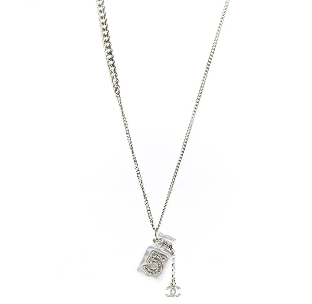chanel metal logo necklace 0079