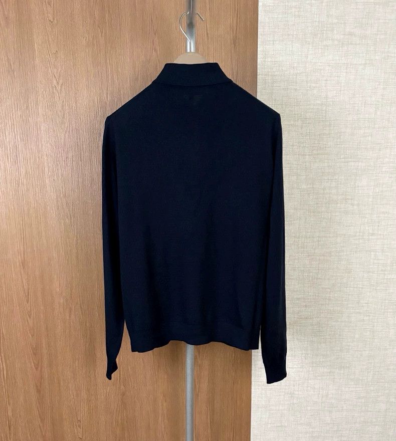 Loro Piana LORO PIANA Ms.Navy blue knitted polo100% first cut wool Size XS / US 0-2 / IT 36-38 - 6 Thumbnail