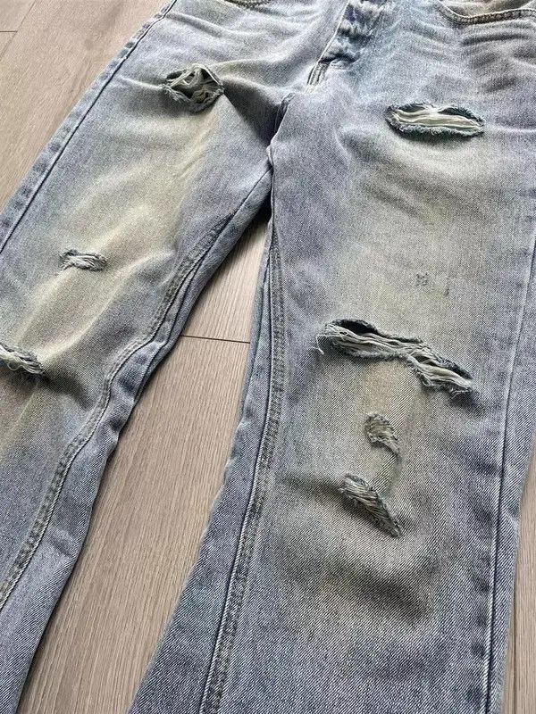 VIBE damaged dirty washed flared ripped jeans Size US 30 / EU 46 - 7 Thumbnail
