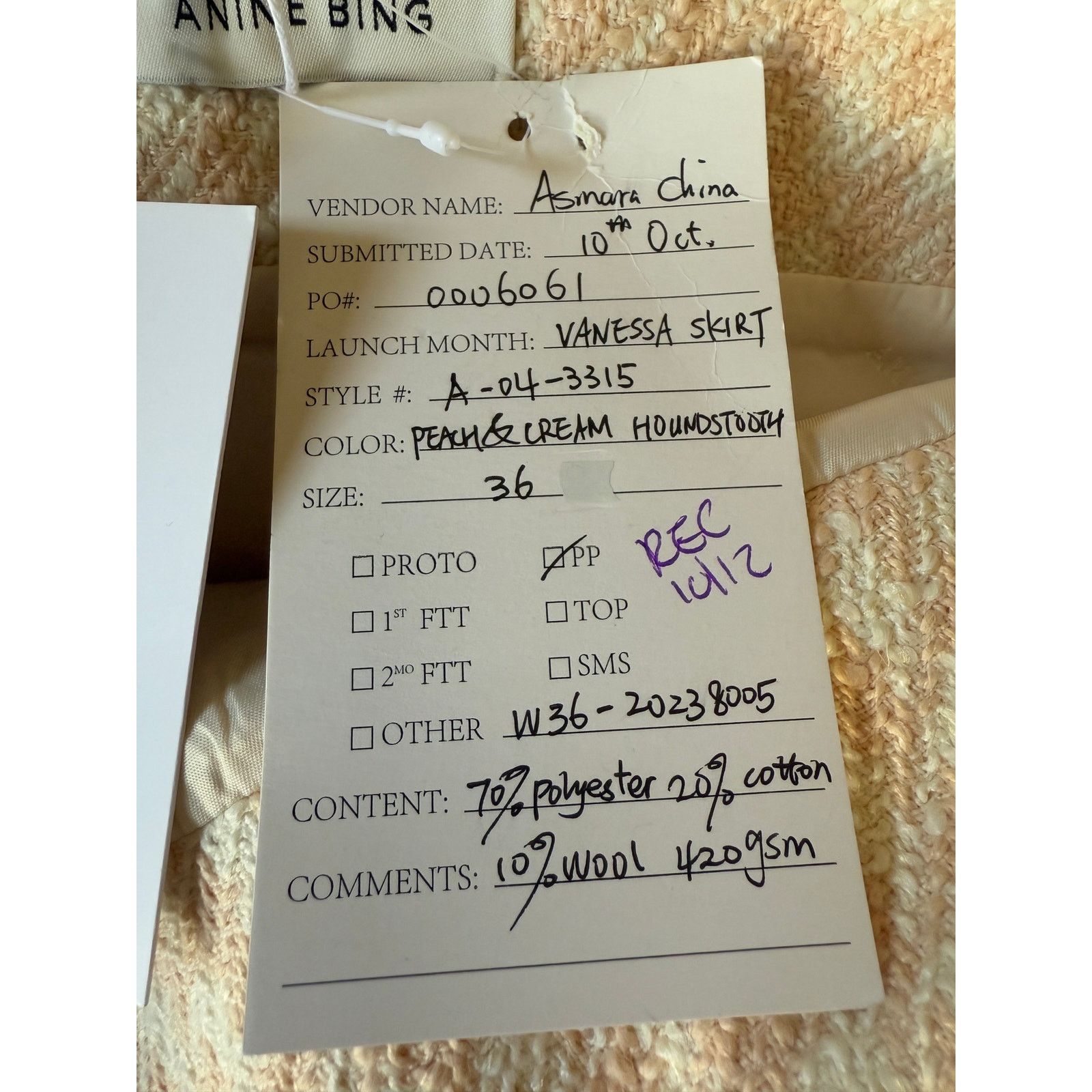 Anine Bing NWT Anine Bing Vanessa houndstooth tweed miniskirt $300 S Size 27" / US 4 / IT 40 - 6 Thumbnail