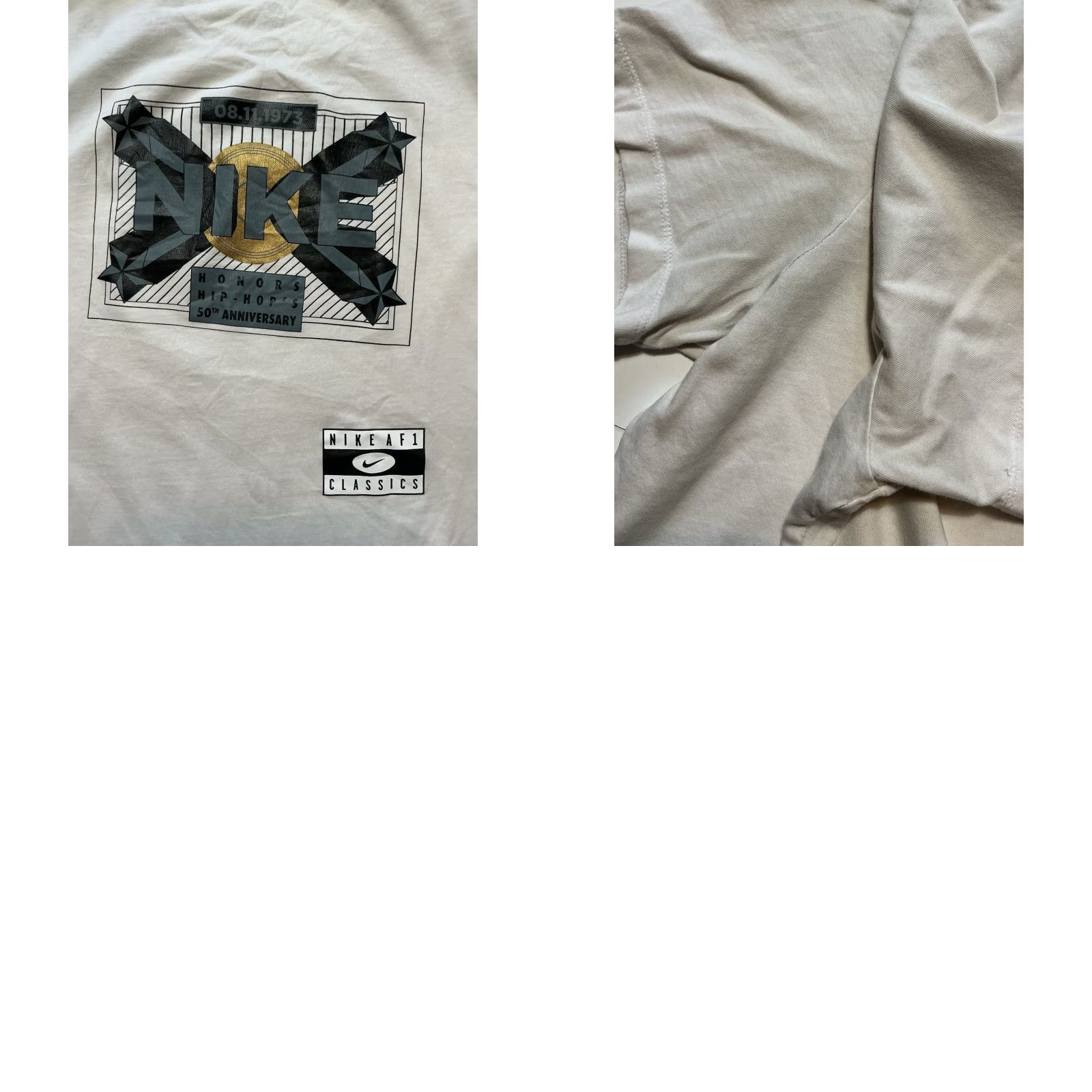 Nike VINTAGE Nike Sportswear Honors Hip Hop 50th Anniversary Graphic White T-Shirt XL Men Size US XL / EU 56 / 4 - 9 Thumbnail