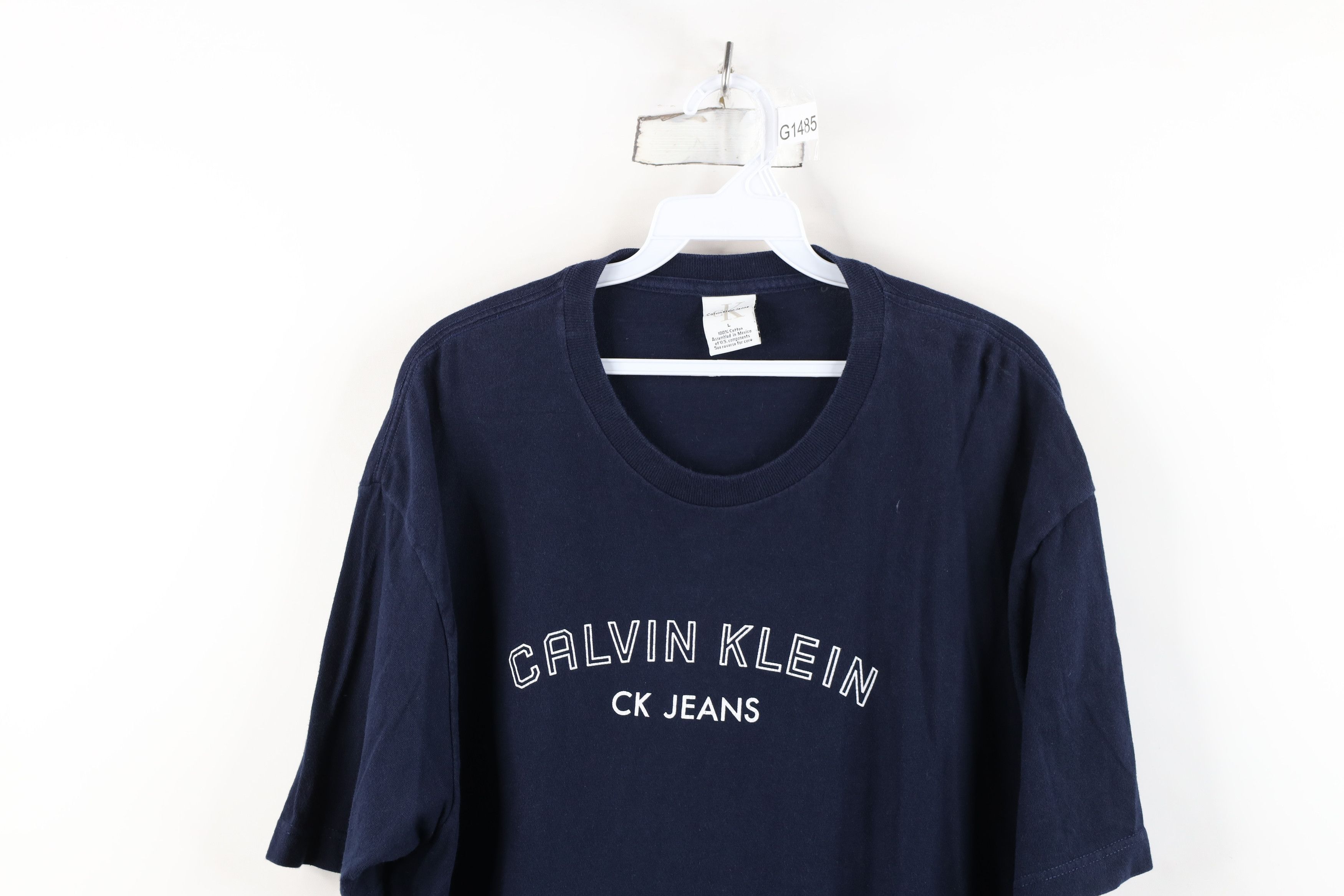 Calvin Klein Vintage 90s Calvin Klein Spell Out Short Sleeve T-Shirt Blue Size US L / EU 52-54 / 3 - 2 Thumbnail