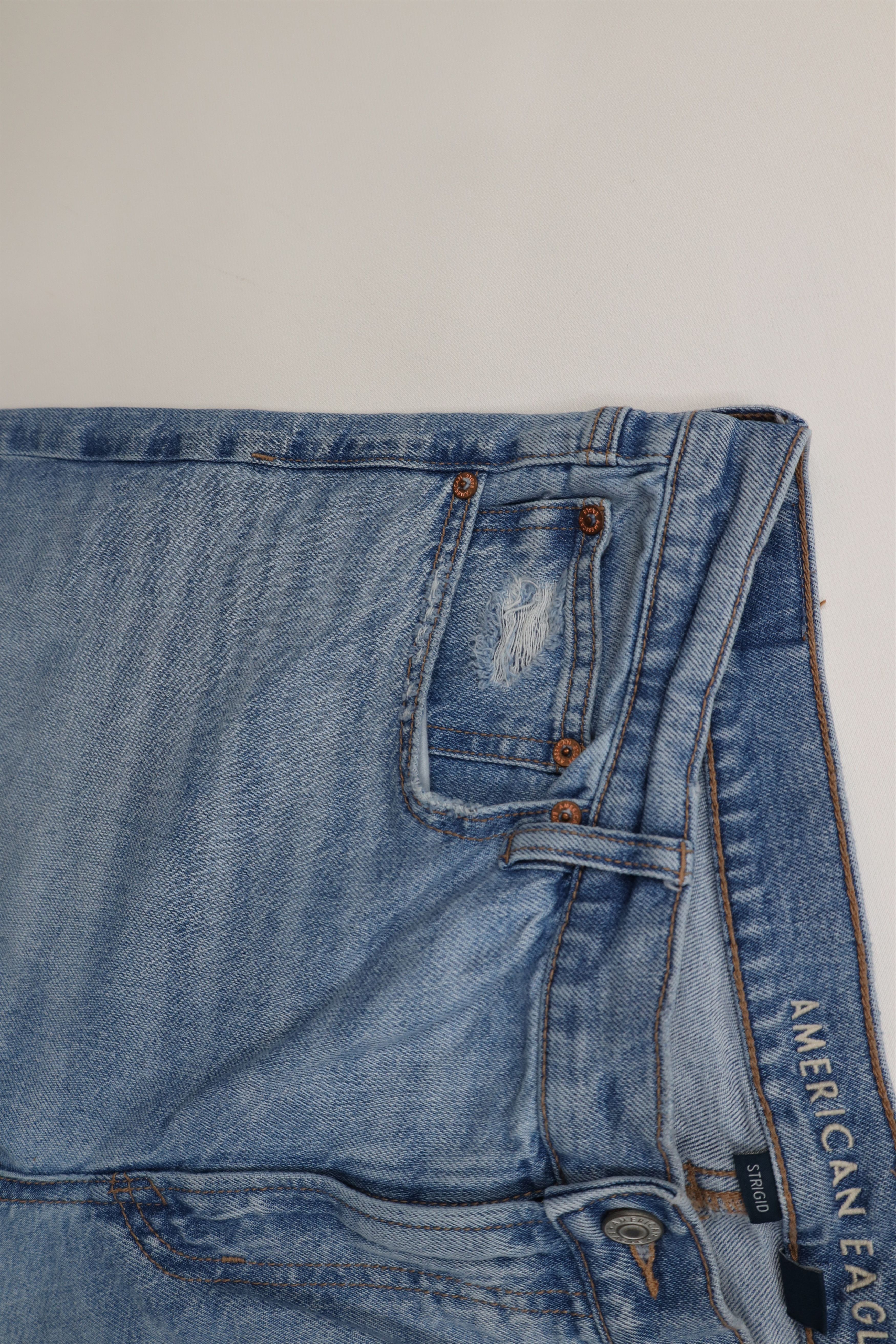 American Eagle Outfitters Vintage Y2K American Eagle Stovepipe Wide Leg Denim Jeans Size 34" / US 12 / IT 48 - 6 Thumbnail