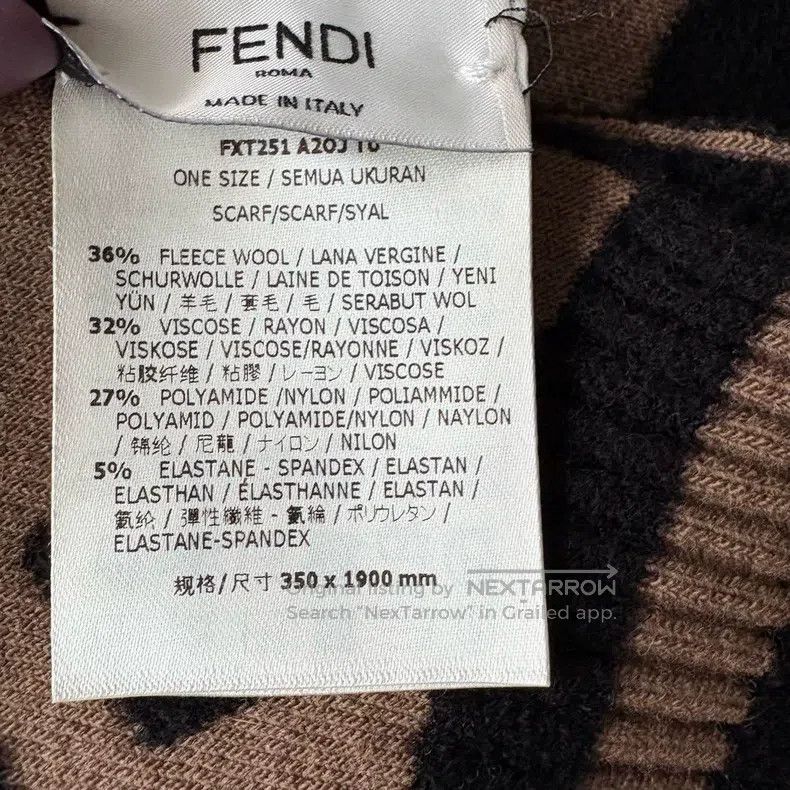 Fendi Fendi Monogram Big Logo Scarf, Classic Double F Pattern, W Size ONE SIZE - 4 Thumbnail