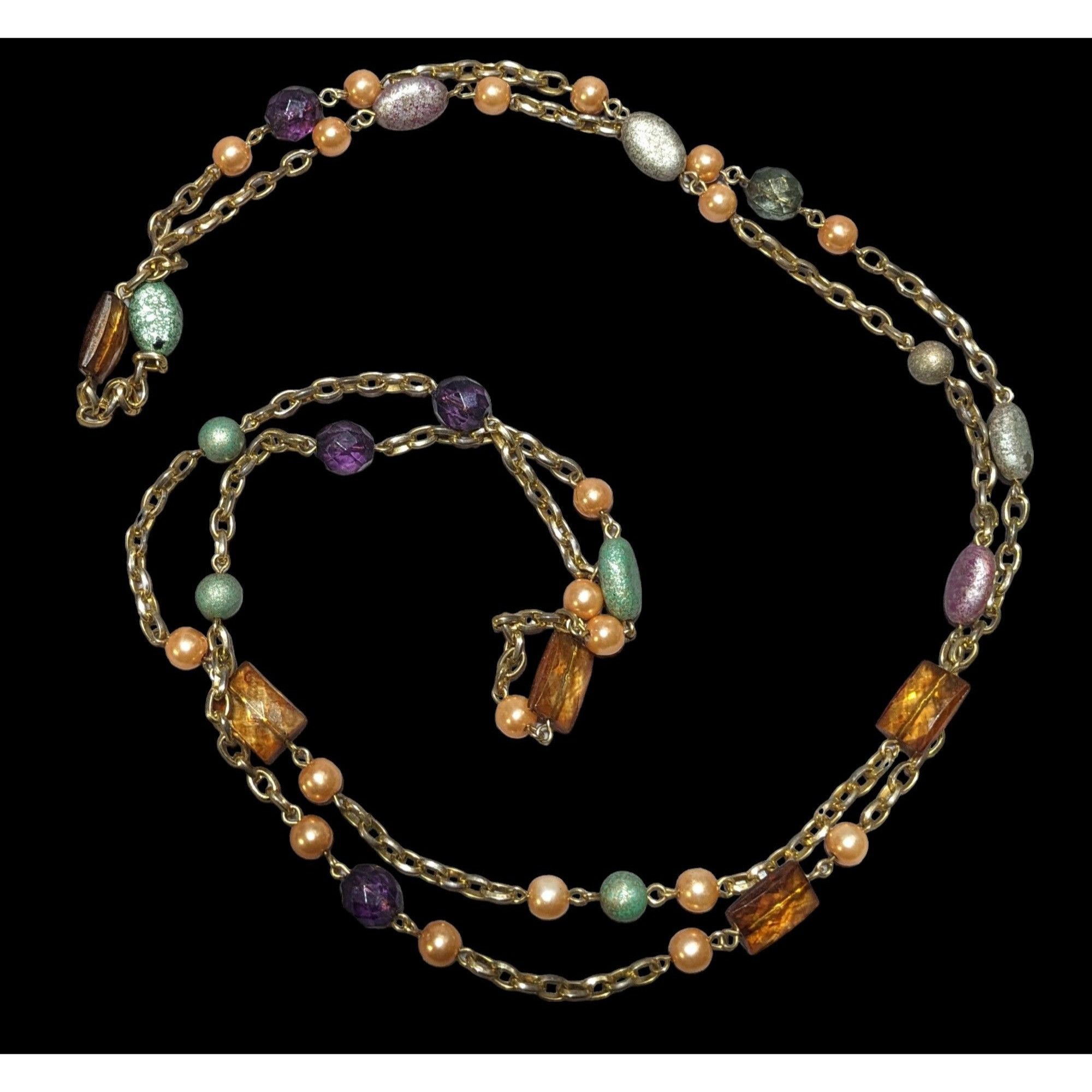 Other Bohemian Beaded Pearl Gold Chain Necklace Size ONE SIZE - 1 Thumbnail