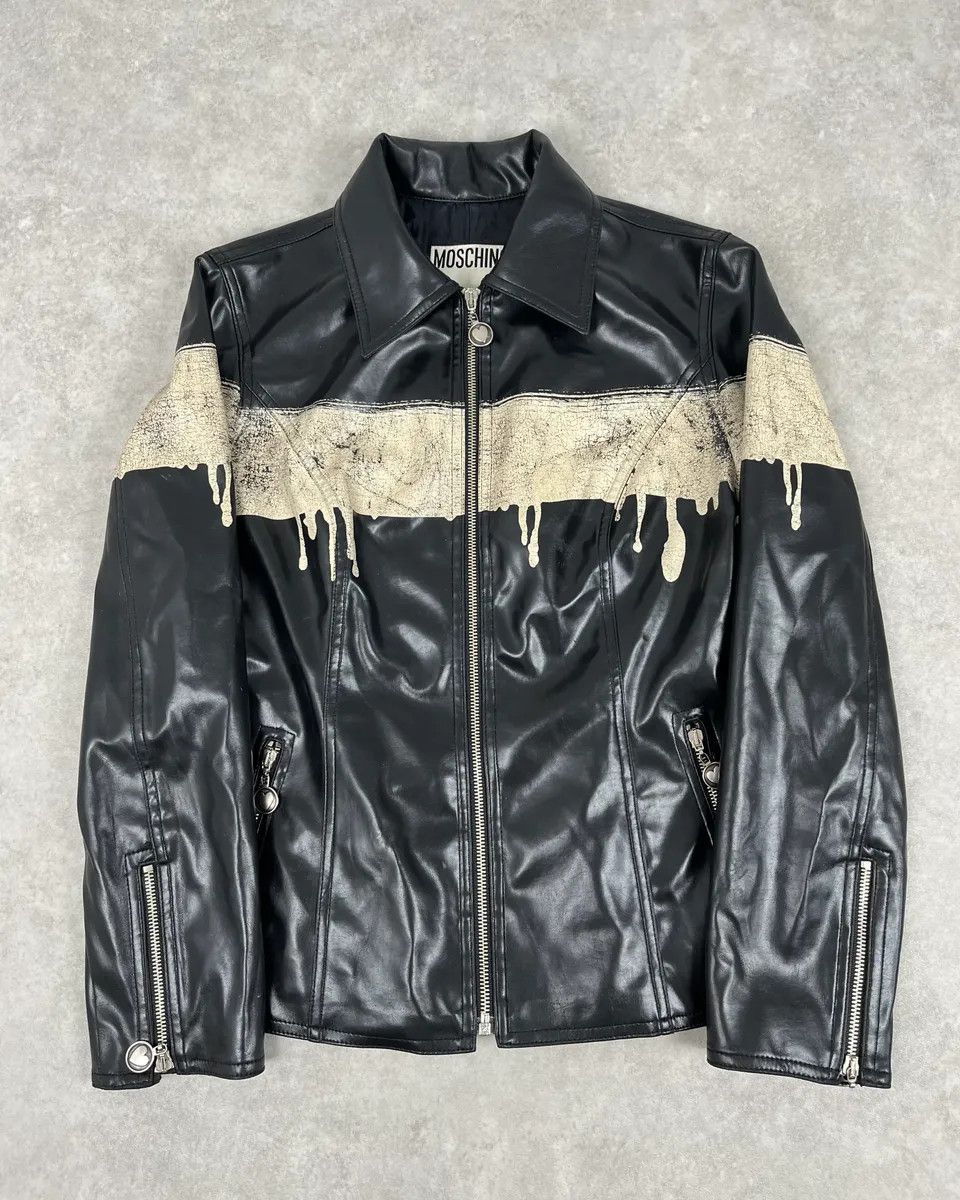 Moschino 2000s Moschino Black Painted Effect Light Jacket Size M / US 6-8 / IT 42-44 - 1 Thumbnail