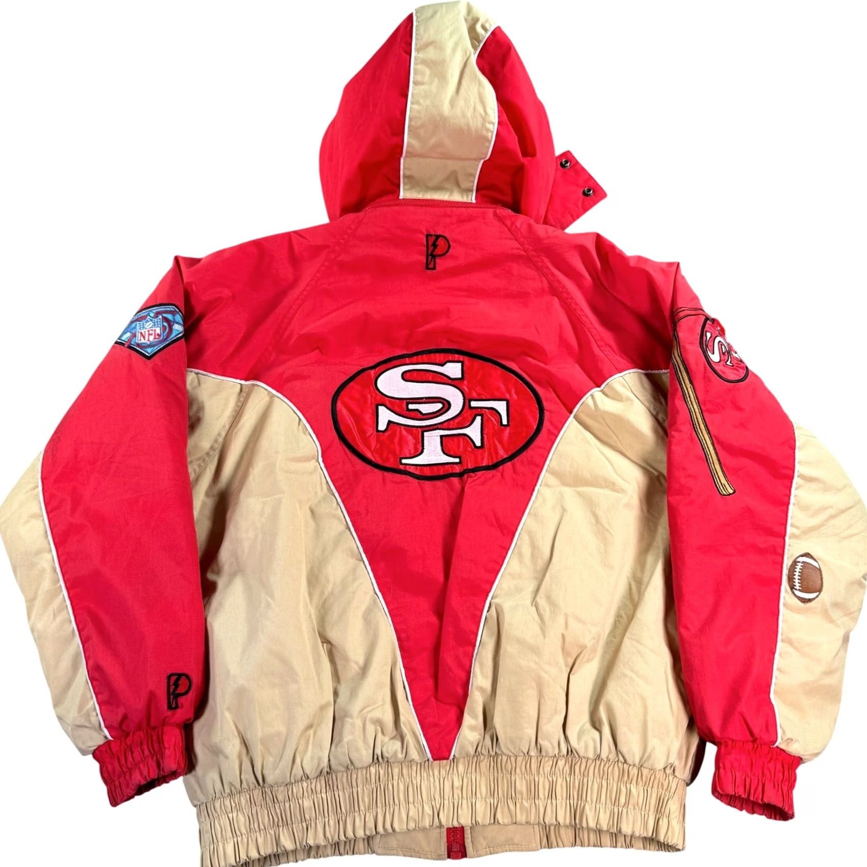 Pro Player VINTAGE Pro Player San Francisco 49ers Jacket Mens XL Red Gold NFL Puffer Hooded Size US XL / EU 56 / 4 - 2 Thumbnail