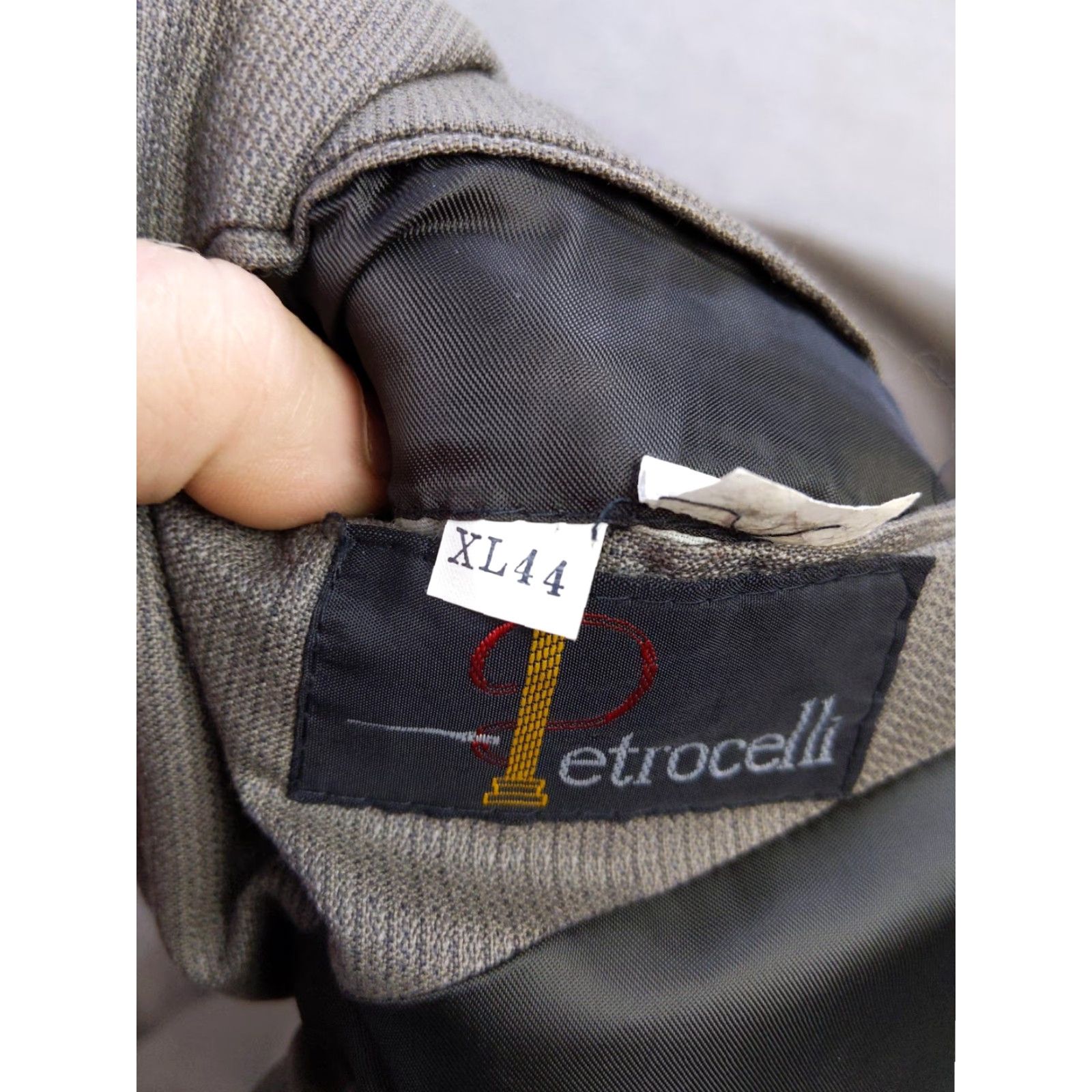 Vintage Petrocelli Suit Mens XL Gray 2 Piece Wool Blazer Pants Classic USA Slim Pinstripe Notch Lapel Long Coat Alphabet: XL44? Size 46R - 7 Thumbnail