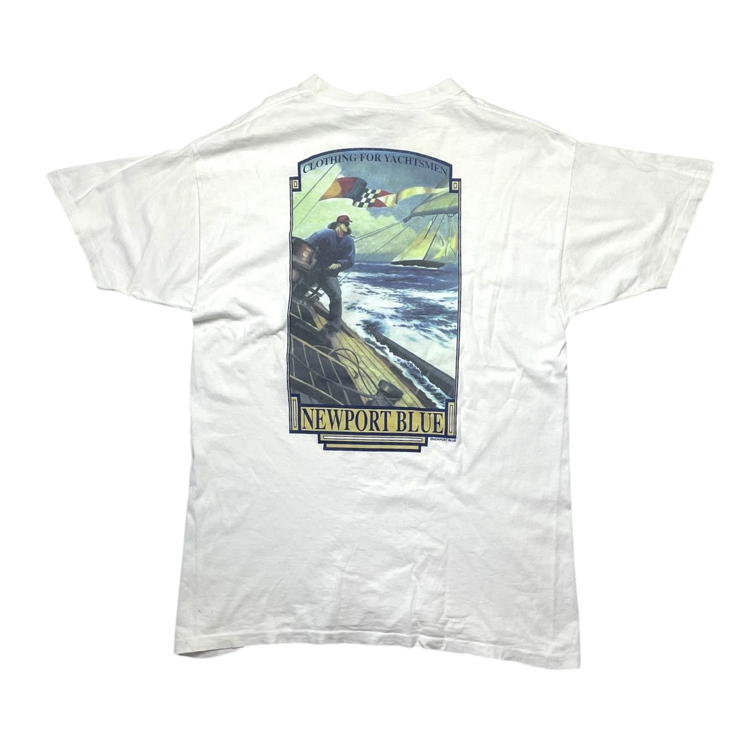 Other Vintage 90s Newport Blue Single Stitch Tee Size US M / EU 48-50 / 2 - 1 Thumbnail