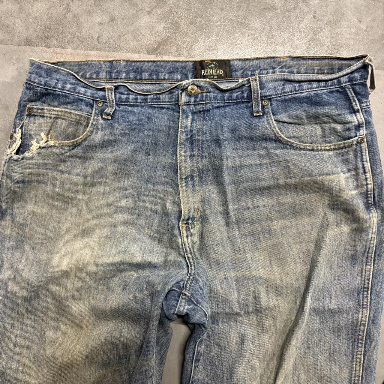 Japanese Brand × Vintage Crazy Vintage Y2K/2000s Baggy Medium Wash RedHead Denim Jeans! Size US 40 / EU 56 - 4 Thumbnail