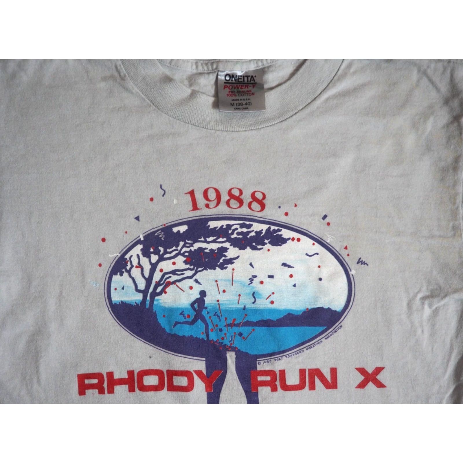 Vintage VTG 80s Oneita Port Townsend WA Rhody Run 1988 Marathon Gray L/S Tee T-Shirt S Size US S / EU 44-46 / 1 - 3 Thumbnail
