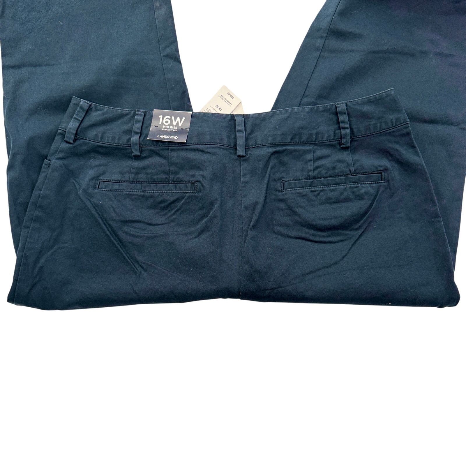 Lands' End Lands' End Mid Rise Straight Leg Chino | 16W | Marine Navy Size 38" / US 16 / IT 52 - 2 Thumbnail