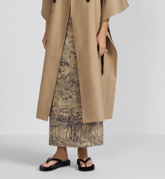 Dior o1w1db10824 Long Wrap Skirt in Beige Size 26" / US 2 / IT 38 - 6 Thumbnail