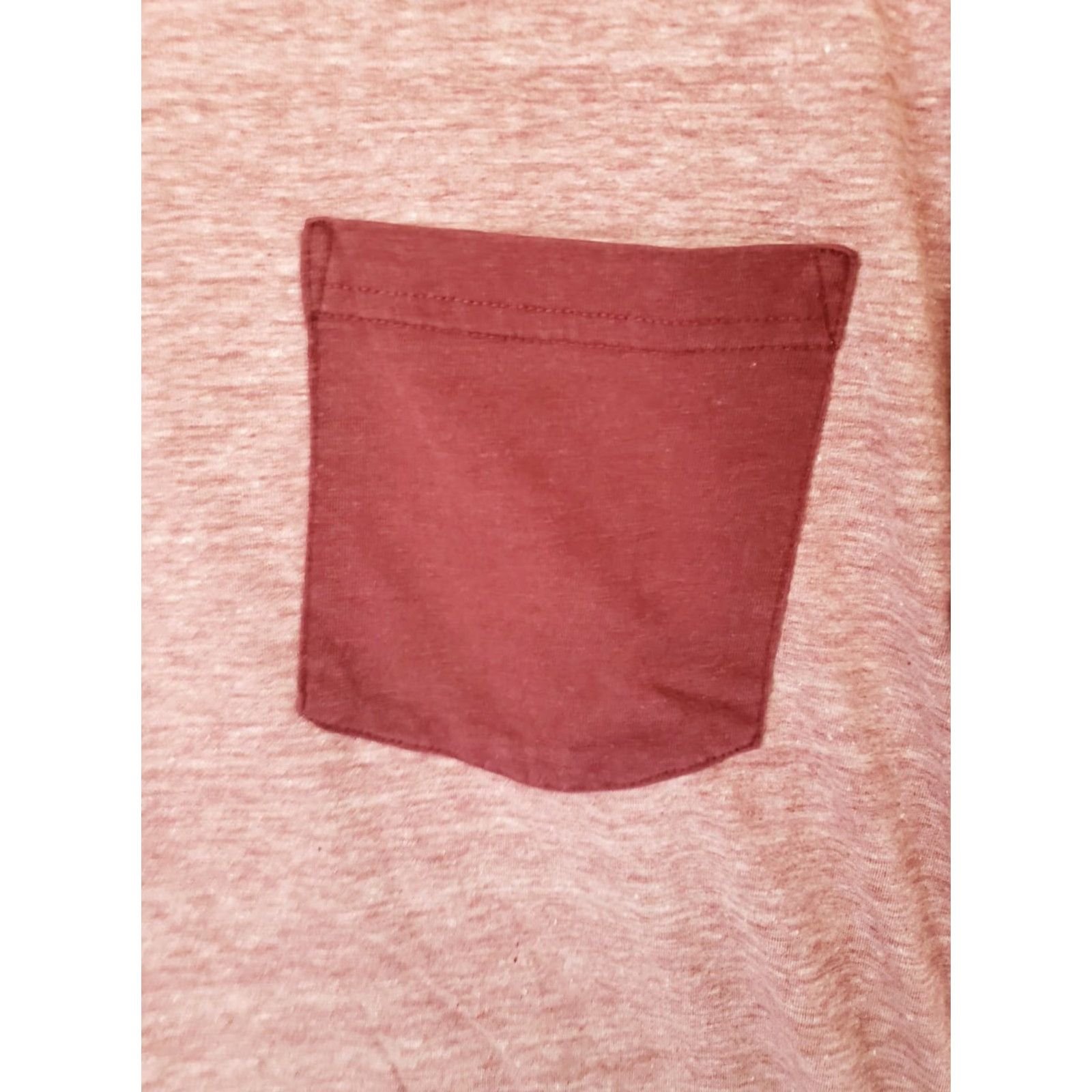 Lucky Brand Lucky Brand Men’s T-Shirt Pocket V-Neck Maroon Heathered Regular M Red Jersey Short Sleeve Clothing Shirt Mens Size US M / EU 48-50 / 2 - 5 Thumbnail