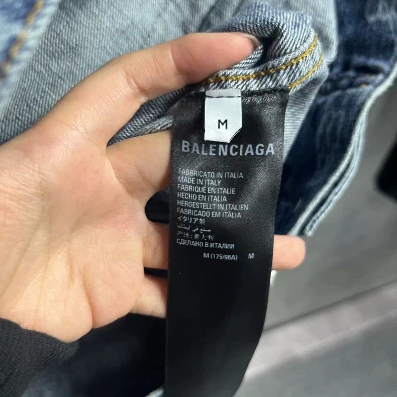 Balenciaga Balenciaga Blue logo full-print single-breasted lapel deni Size US S / EU 44-46 / 1 - 4 Thumbnail