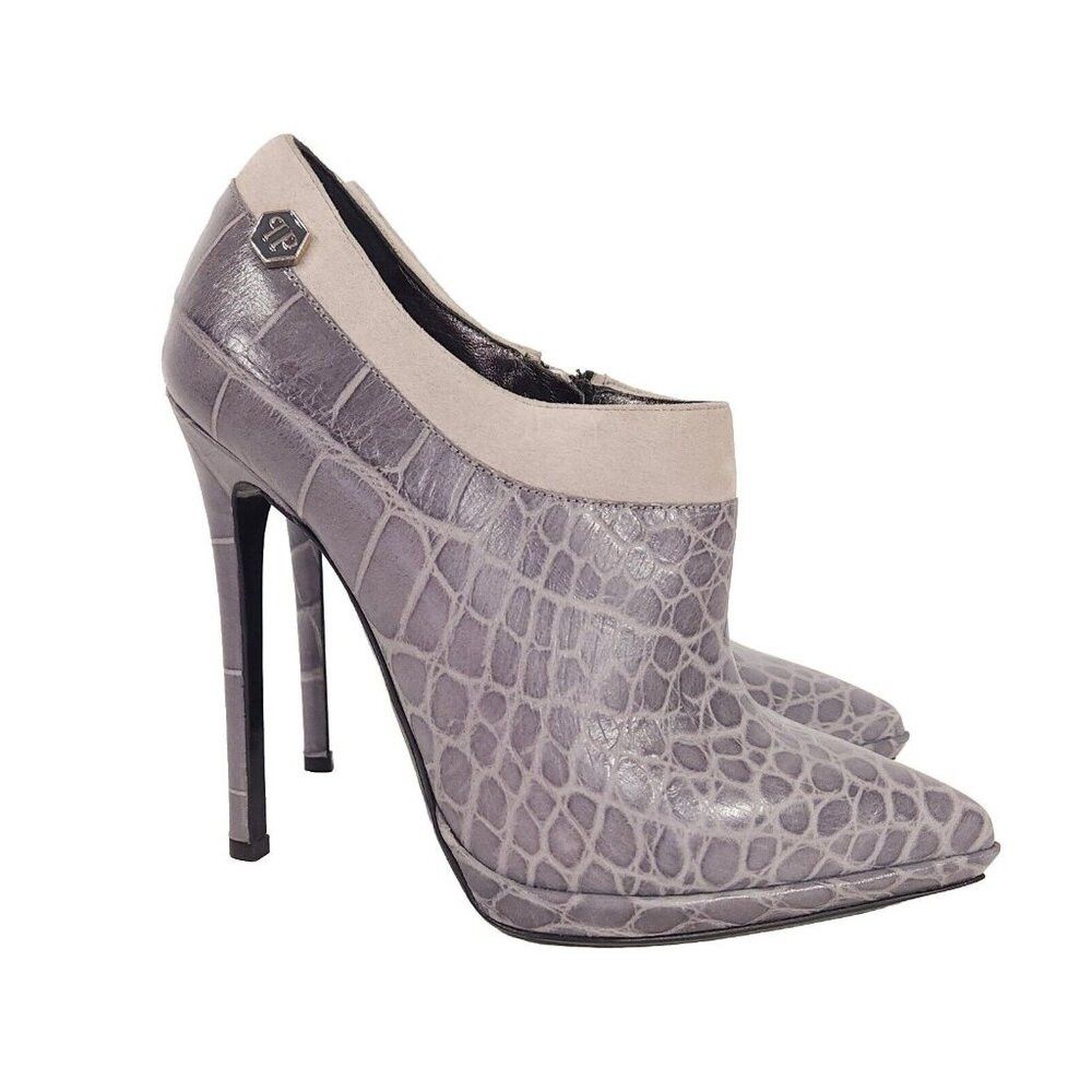Philipp Plein Philipp Plein GoldJunge Reptilia Croc Bootie Heel 36.5 6 Size US 6 / IT 36 - 3 Thumbnail