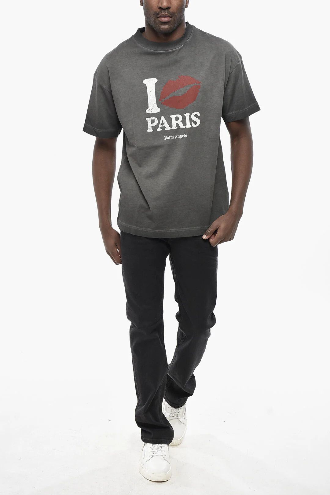 Palm Angels og1mm0226 Cotton Crewneck T-Shirt in Grey Size US XXS / EU 40 - 4 Thumbnail