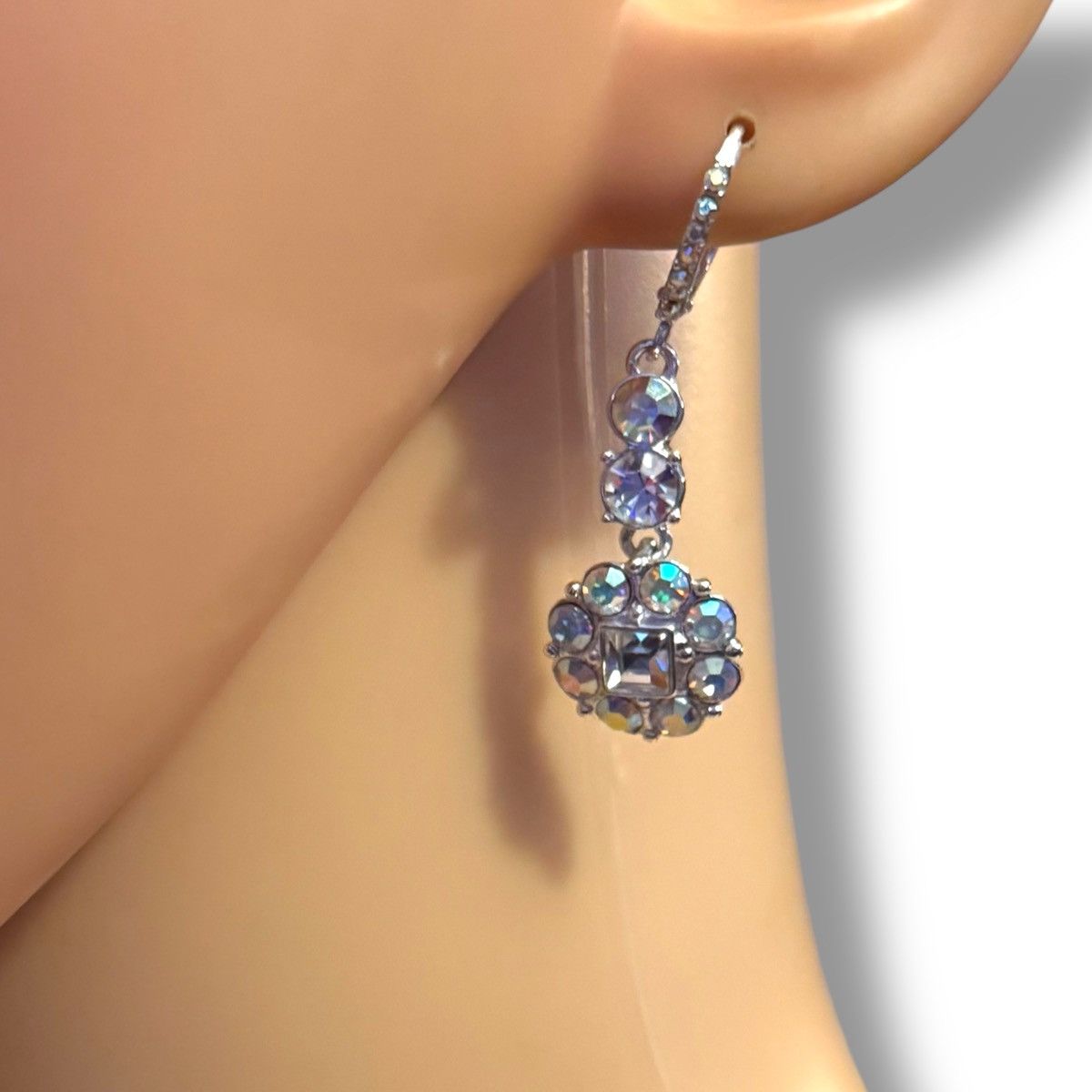 Givenchy Givenchy silver tone AB crystal flower drop earrings Size ONE SIZE - 2 Thumbnail