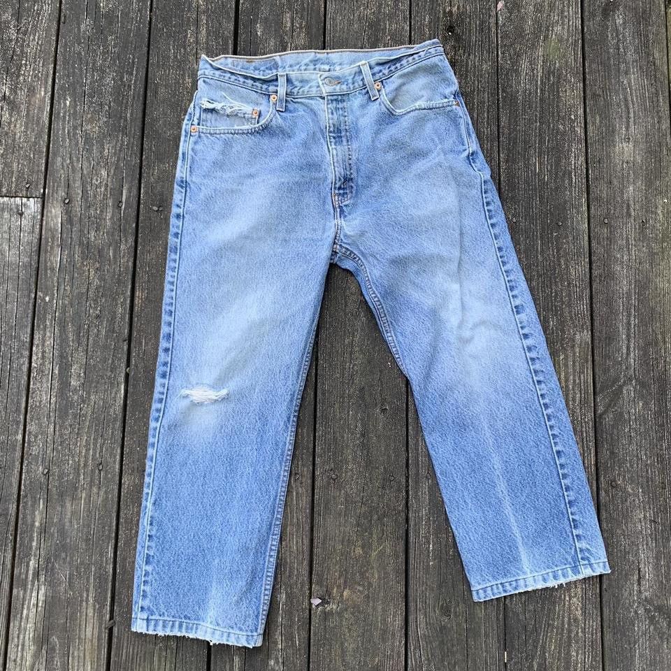 Levi's Vintage Clothing × Vintage Vintage White Washed Distressed 505 Levis with Rips Size US 34 / EU 50 - 1 Thumbnail