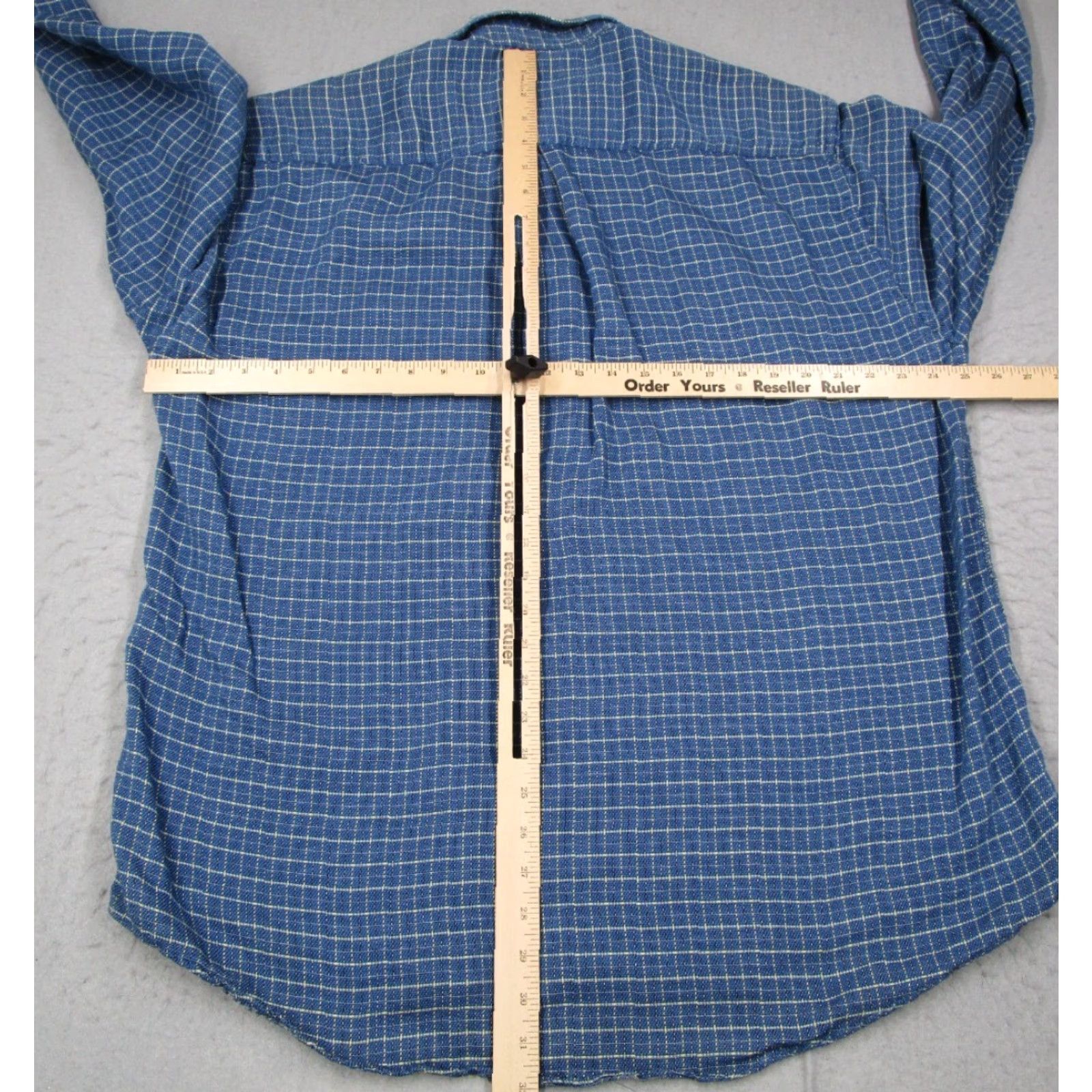 Nordstrom VINTAGE Gitman Bros Shirt Mens XL Blue Button-Up Cotton Long Sleeve Check 1950s-Current Mens Size US XL / EU 56 / 4 - 6 Thumbnail