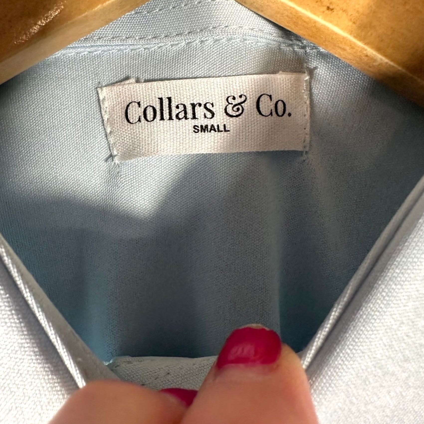 CO Collars & Co Polo Shirt Light Blue Short Sleeve Small Men Size 36R - 3 Thumbnail