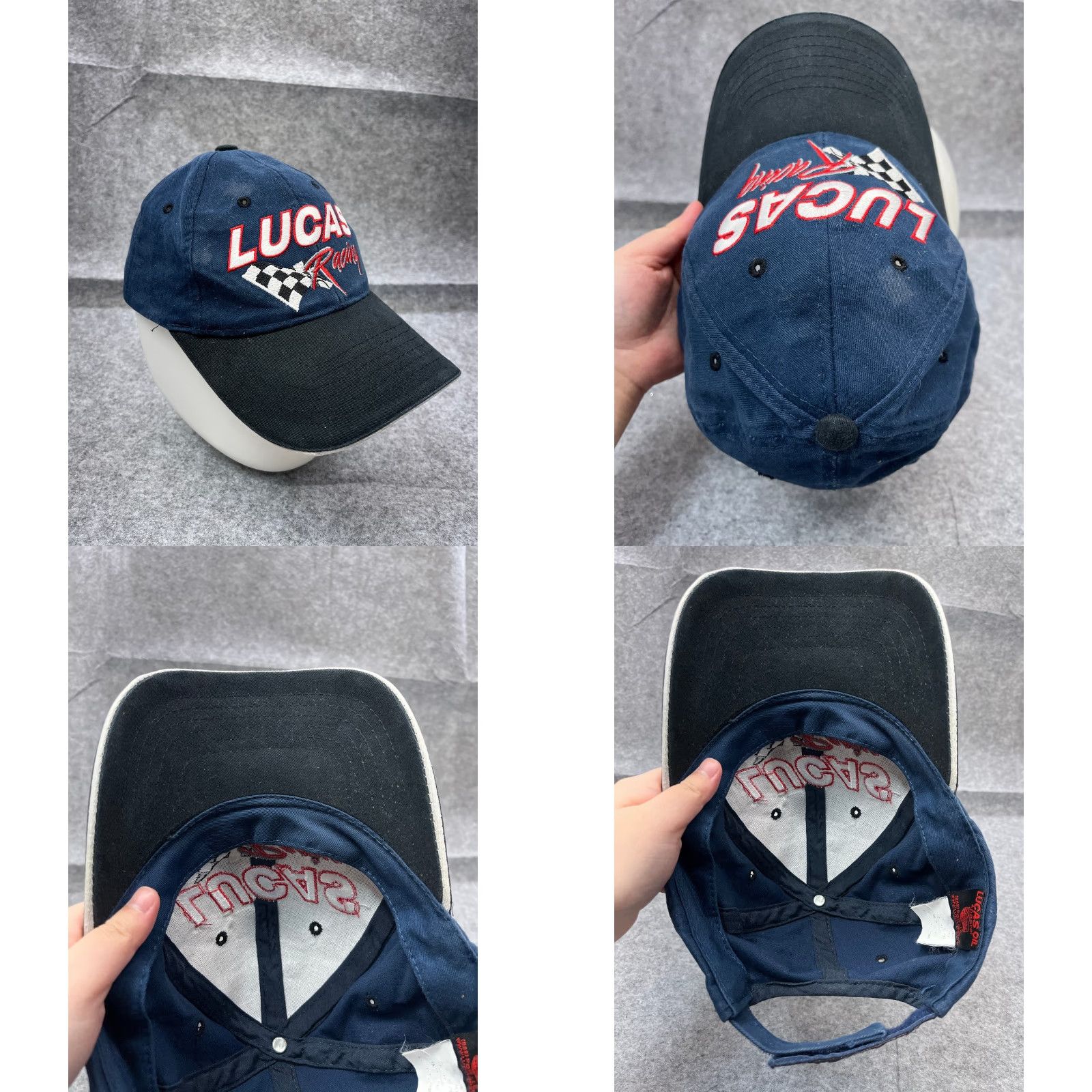Vintage VINTAGE Lucas Oil Racing Apparel Hat Adult One Size Blue Black Cotton GR Cup Team Size ONE SIZE - 8 Thumbnail