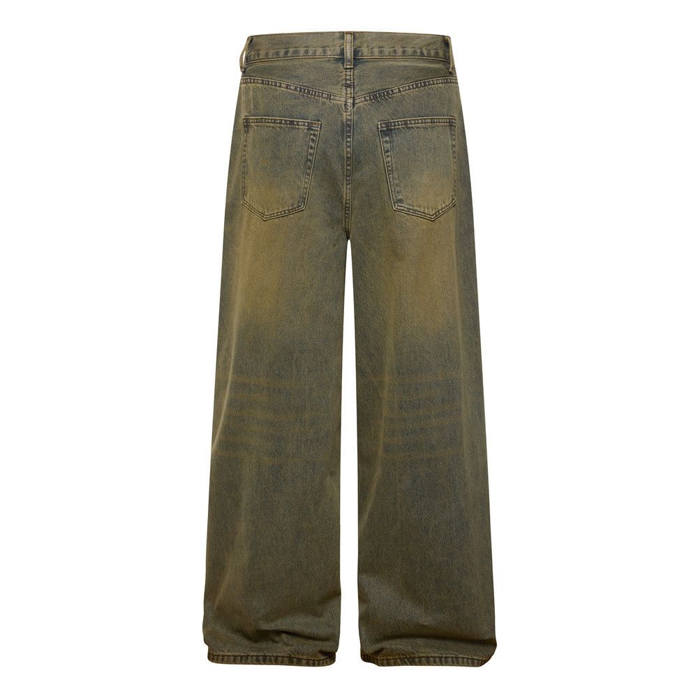Vintage Retro loose-fitting wide-leg distressed washed casual jeans Size US 32 / EU 48 - 2 Thumbnail