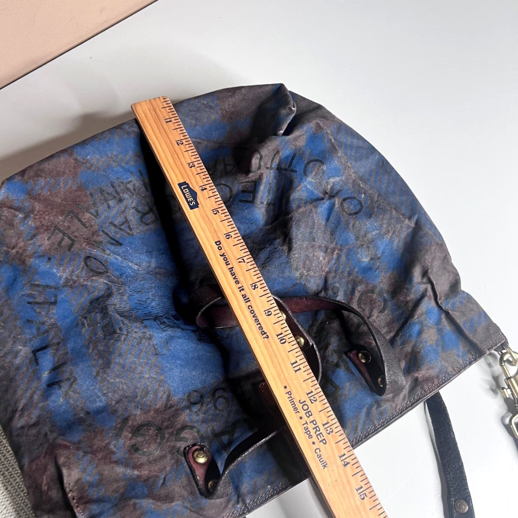 Campomaggi VINTAGE Campomaggi Tote Bag Crossbody Blue Brown Canvas Leather Teodorano Italian Large Womens Size ONE SIZE - 3 Thumbnail