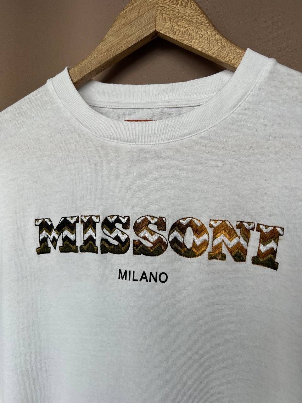 Missoni Missoni Embroidered Big Logo T-Shirt Mens Size S White Size US S / EU 44-46 / 1 - 9 Thumbnail
