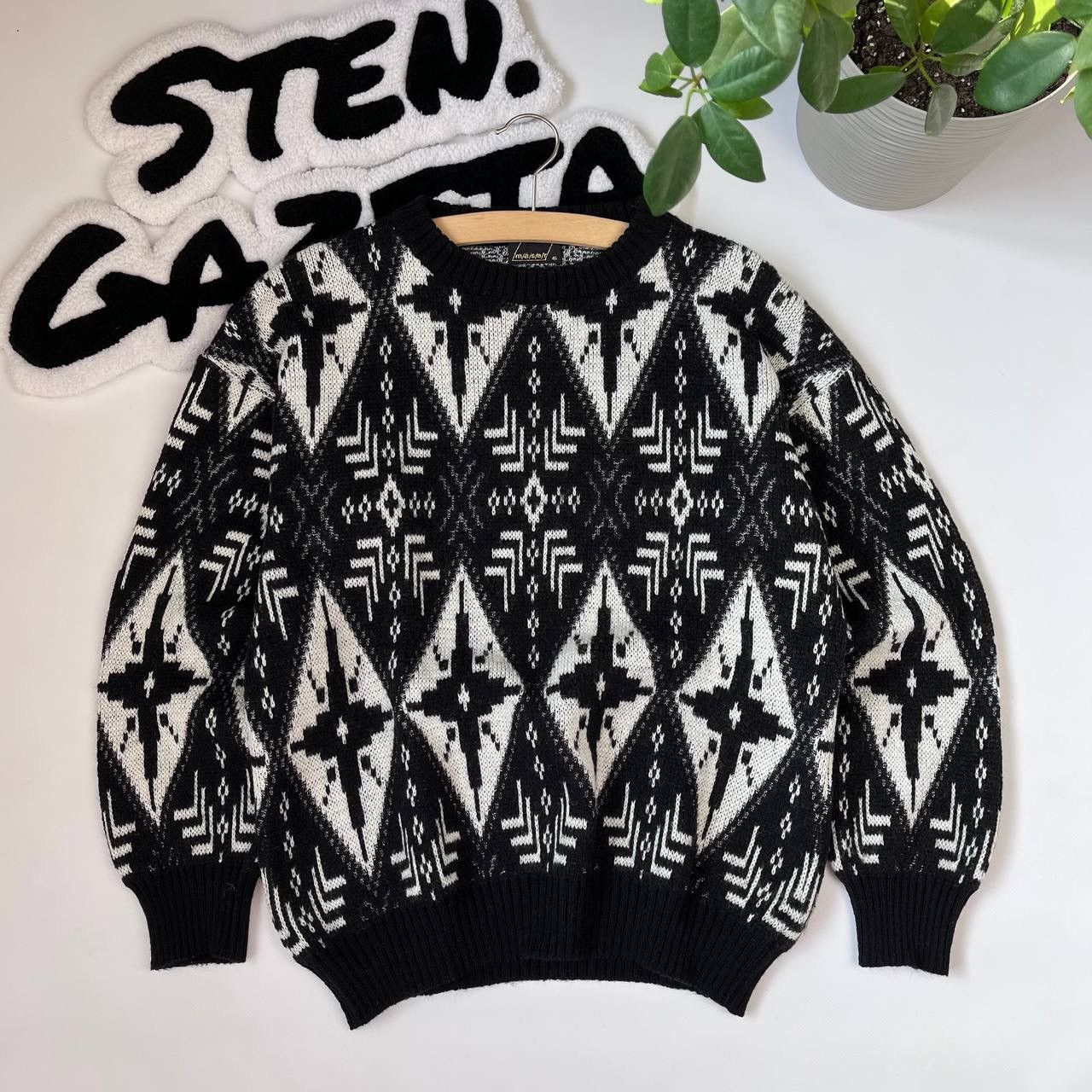 Vintage 90s Maser Knit Wool Ski Sweater Winter Sport Size US S / EU 44-46 / 1 - 1 Thumbnail