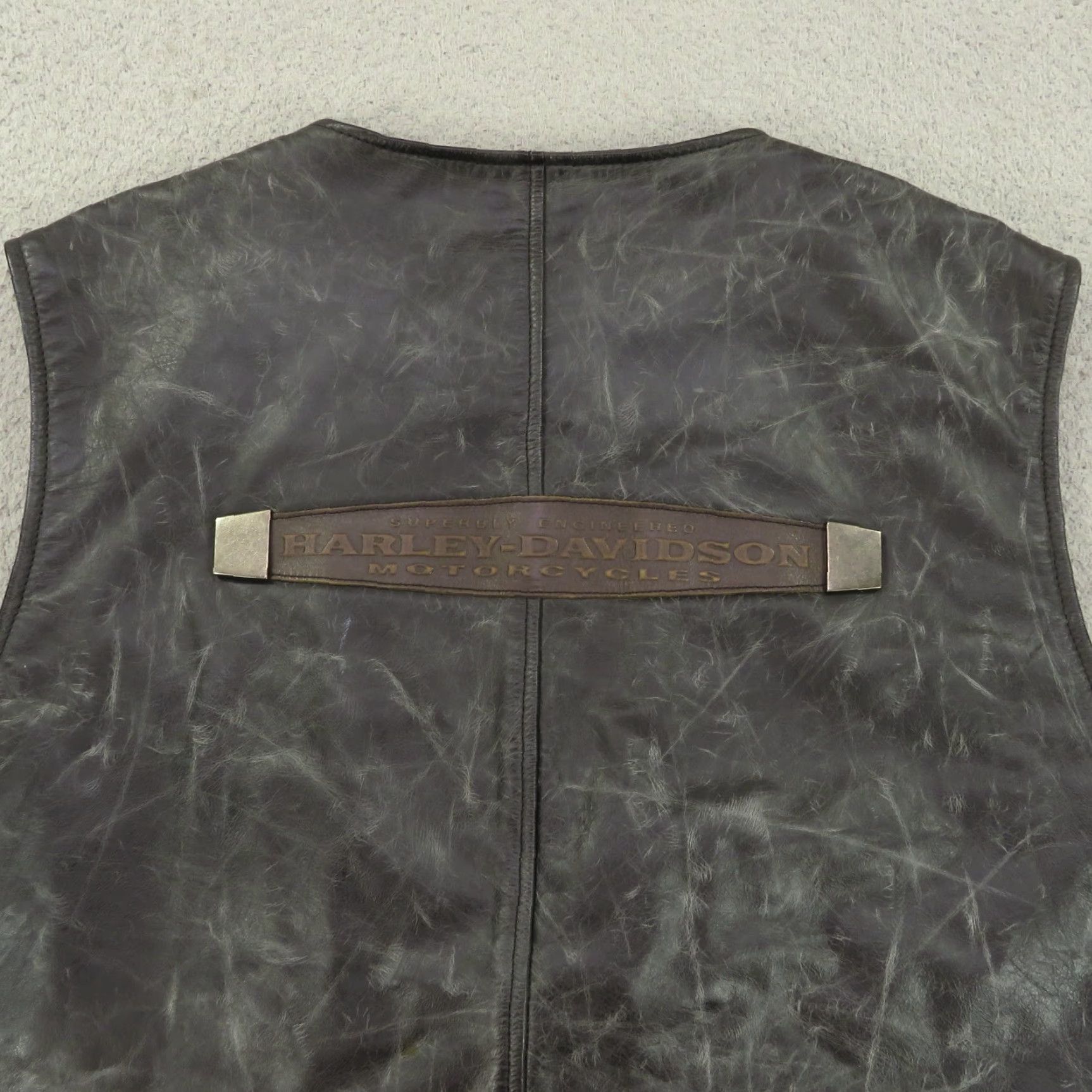 Harley Davidson Harley-Davidson Leather Vest XXL Mens Black Anniversary Patches Pins Side Laces Vintage Bike Vest Size US XXL / EU 58 / 5 - 3 Thumbnail